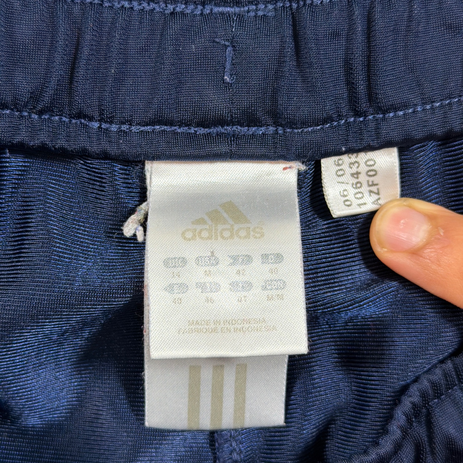Vintage Y2K Adidas 3-Stripe Track Pants Mens M Navy Blue Training Drawstring thumbnail 5