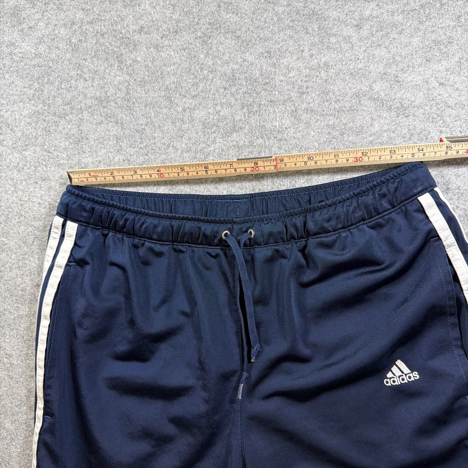 Vintage Y2K Adidas 3-Stripe Track Pants Mens M Navy Blue Training Drawstring thumbnail 6