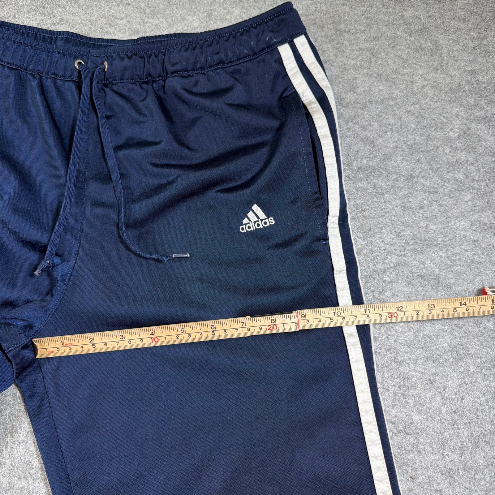 Vintage Y2K Adidas 3-Stripe Track Pants Mens M Navy Blue Training Drawstring thumbnail 8