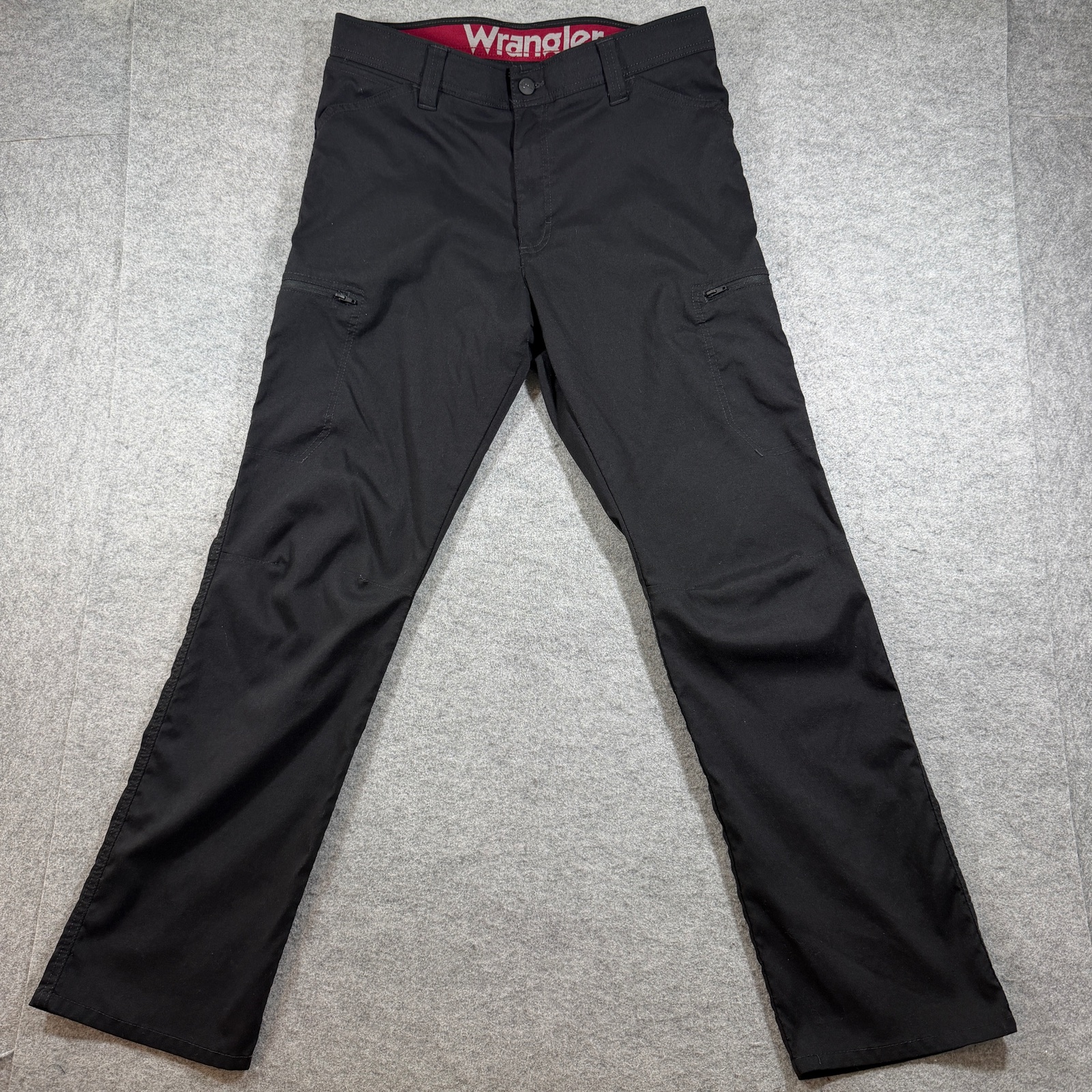 Wrangler ATG Utility Pants Mens 30x30 Black Stretch Zip Pockets Hiking Workwear