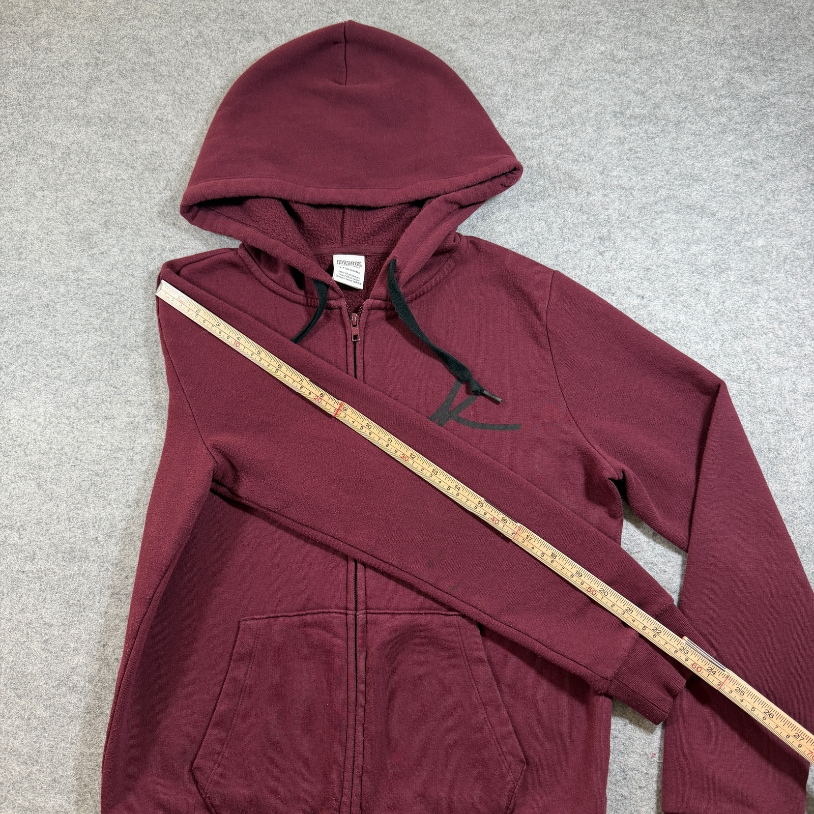 PINK Victoria's Secret Full Zip Hoodie Womens S Maroon Burgundy Fleece Lounge thumbnail 8