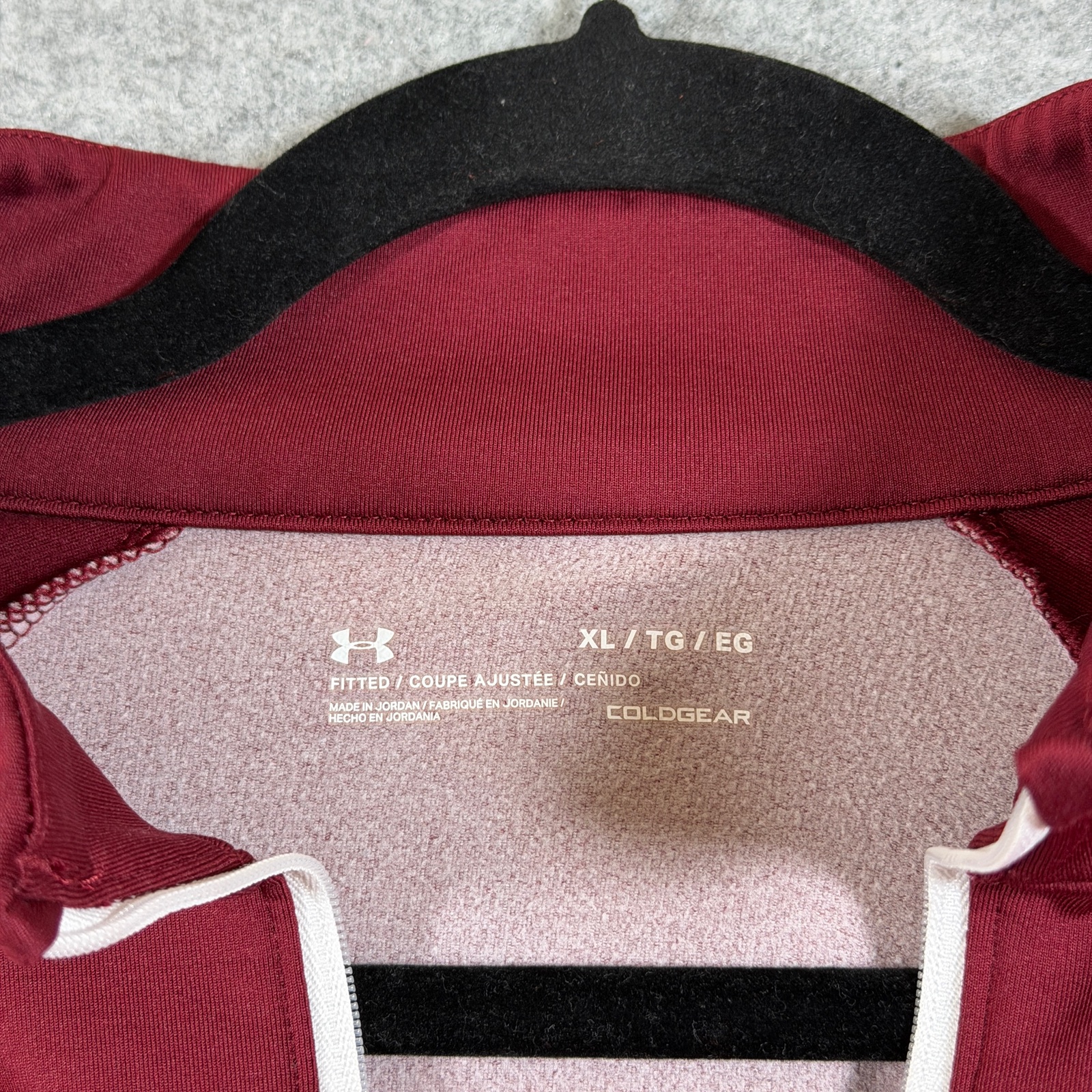 Under Armour ColdGear 1/4 Zip Pullover Womens XL Maroon Fitted Thumbholes Active thumbnail 4