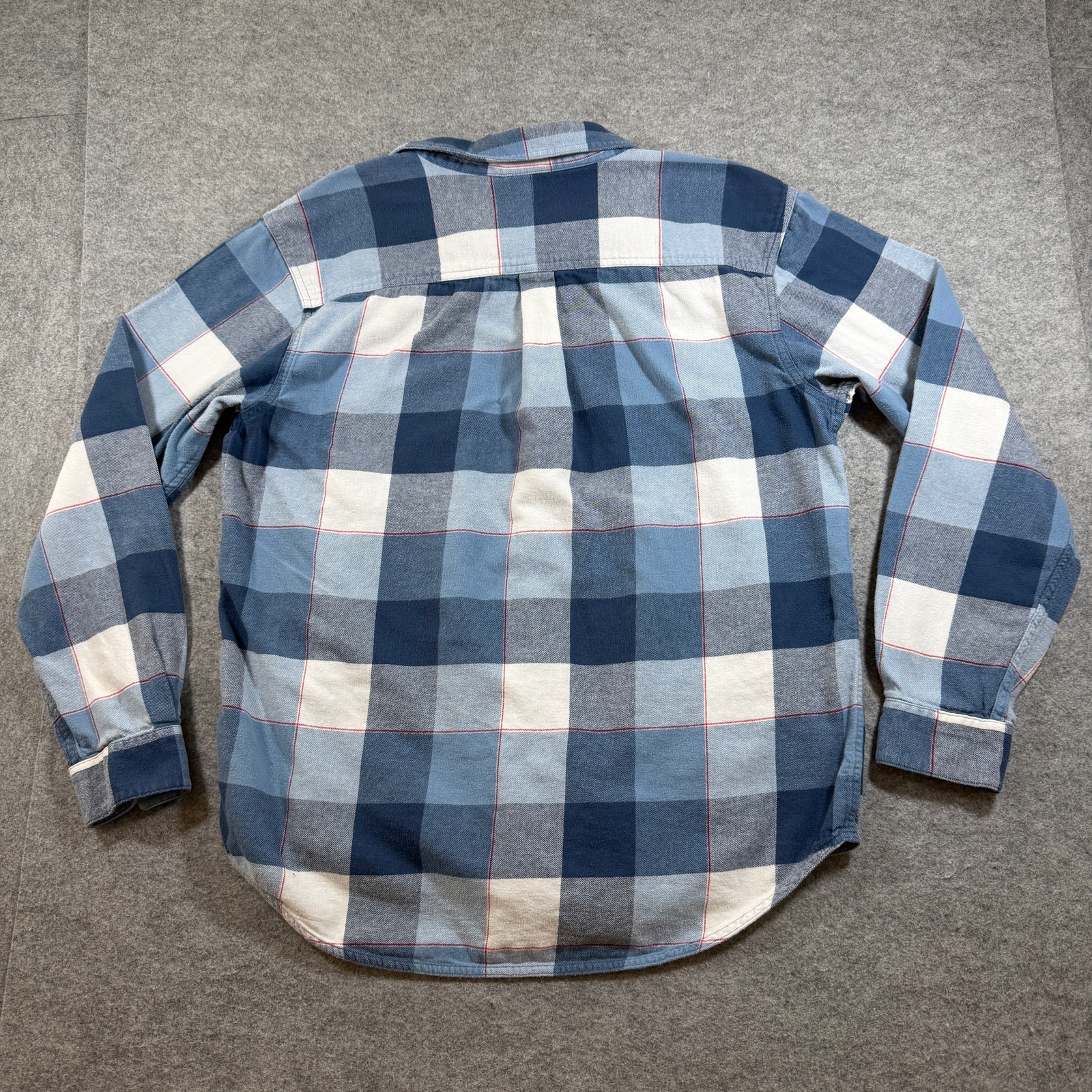 Columbia Flannel Shirt Mens L Blue Plaid Button Up Pocket Outdoor Workwear Hike thumbnail 2