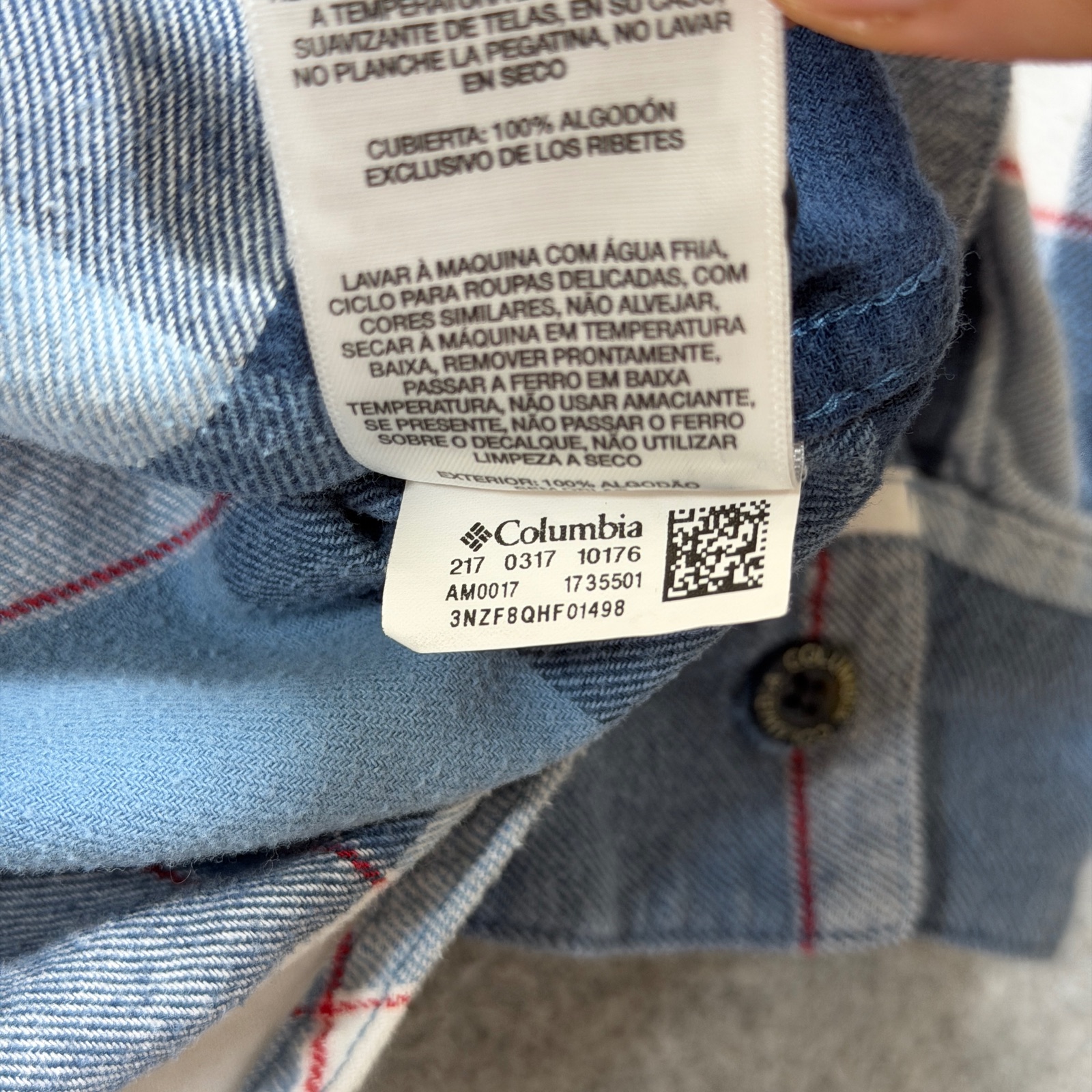 Columbia Flannel Shirt Mens L Blue Plaid Button Up Pocket Outdoor Workwear Hike thumbnail 11