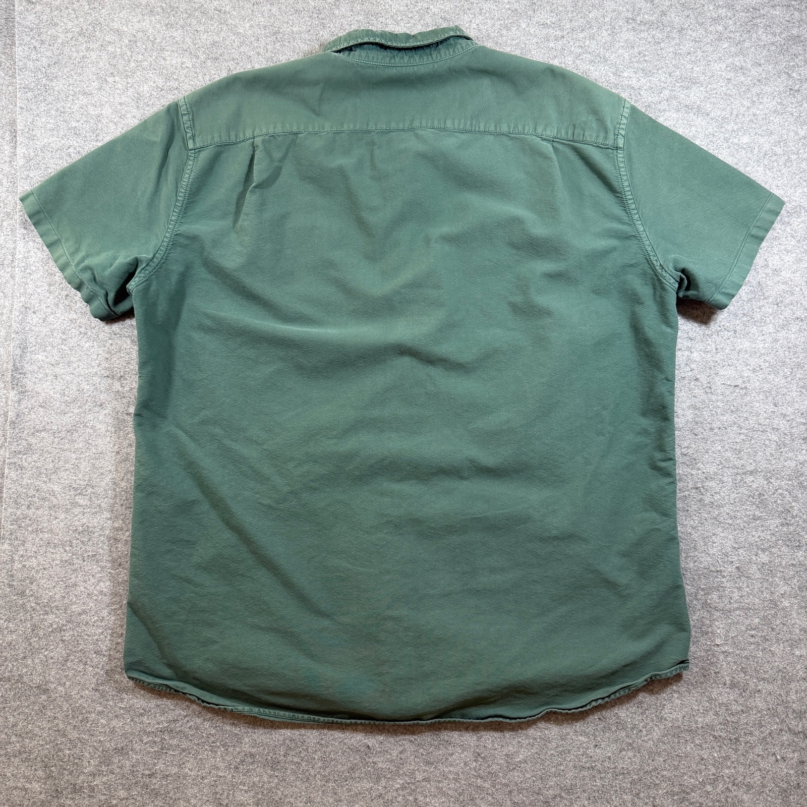 J.Crew Garment Dyed Oxford Shirt Mens XL Green Short Sleeve Button Down Slim Fit thumbnail 2