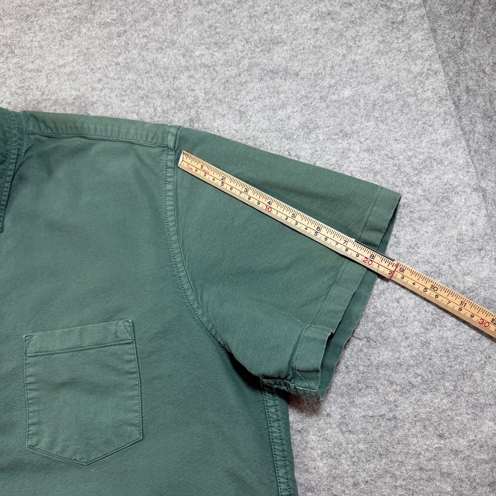 J.Crew Garment Dyed Oxford Shirt Mens XL Green Short Sleeve Button Down Slim Fit thumbnail 7