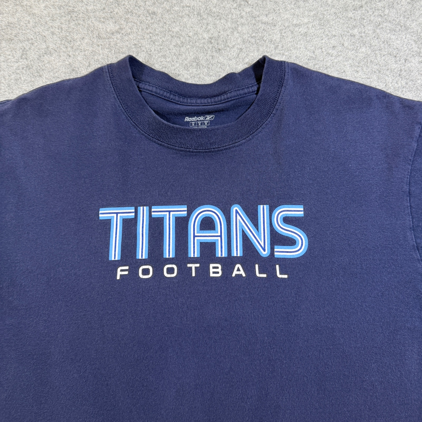 VTG Reebok Tennessee Titans Long Sleeve T Shirt Mens M Navy NFL Football Graphic thumbnail 3