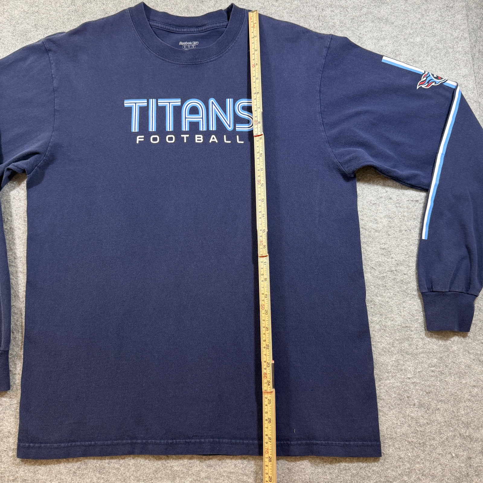 VTG Reebok Tennessee Titans Long Sleeve T Shirt Mens M Navy NFL Football Graphic thumbnail 6