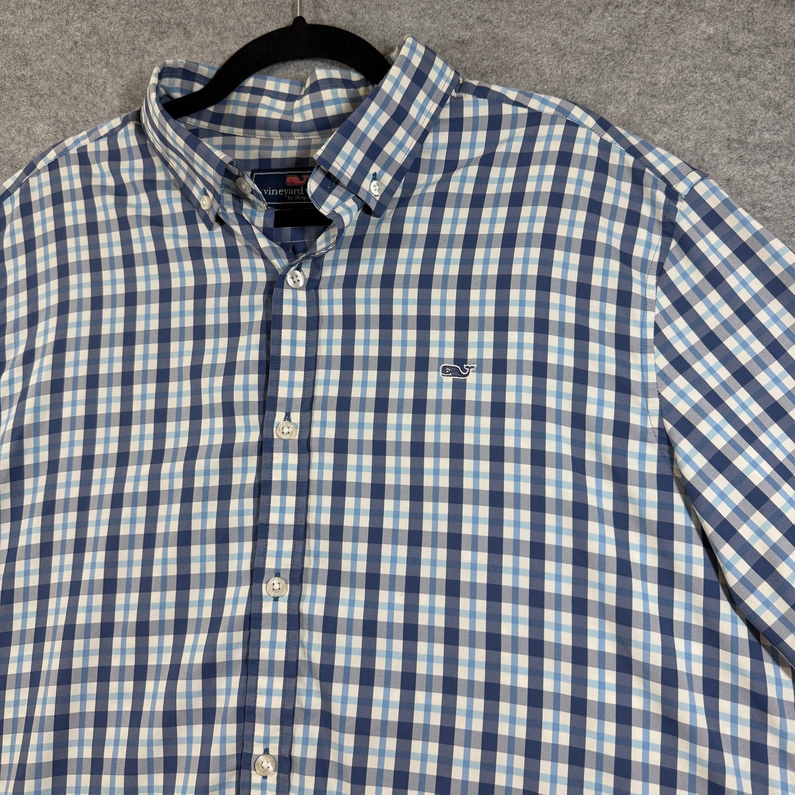 Vineyard Vines Whale Shirt Mens XL Navy Plaid Button Down Preppy Classic Fit thumbnail 3
