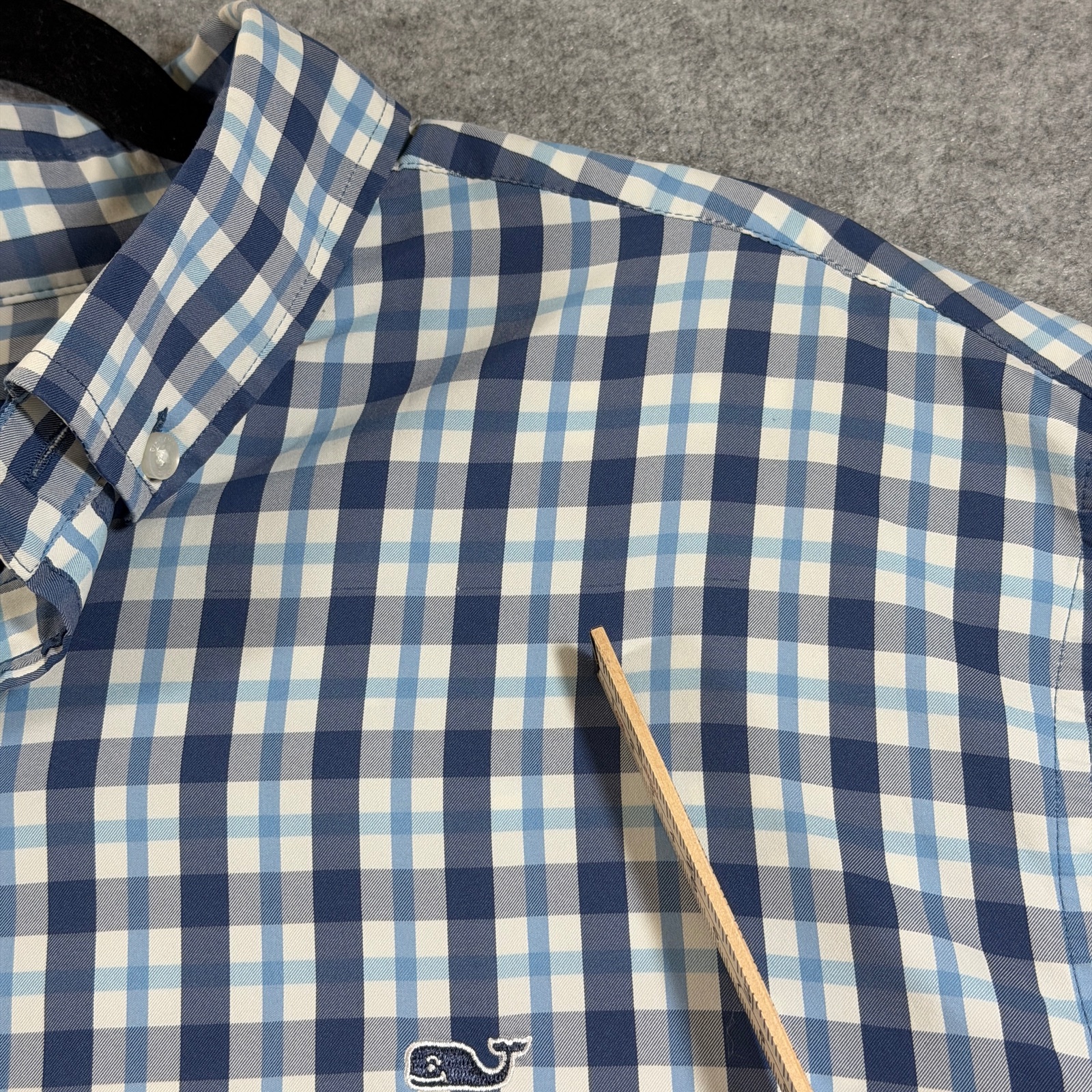 Vineyard Vines Whale Shirt Mens XL Navy Plaid Button Down Preppy Classic Fit thumbnail 4