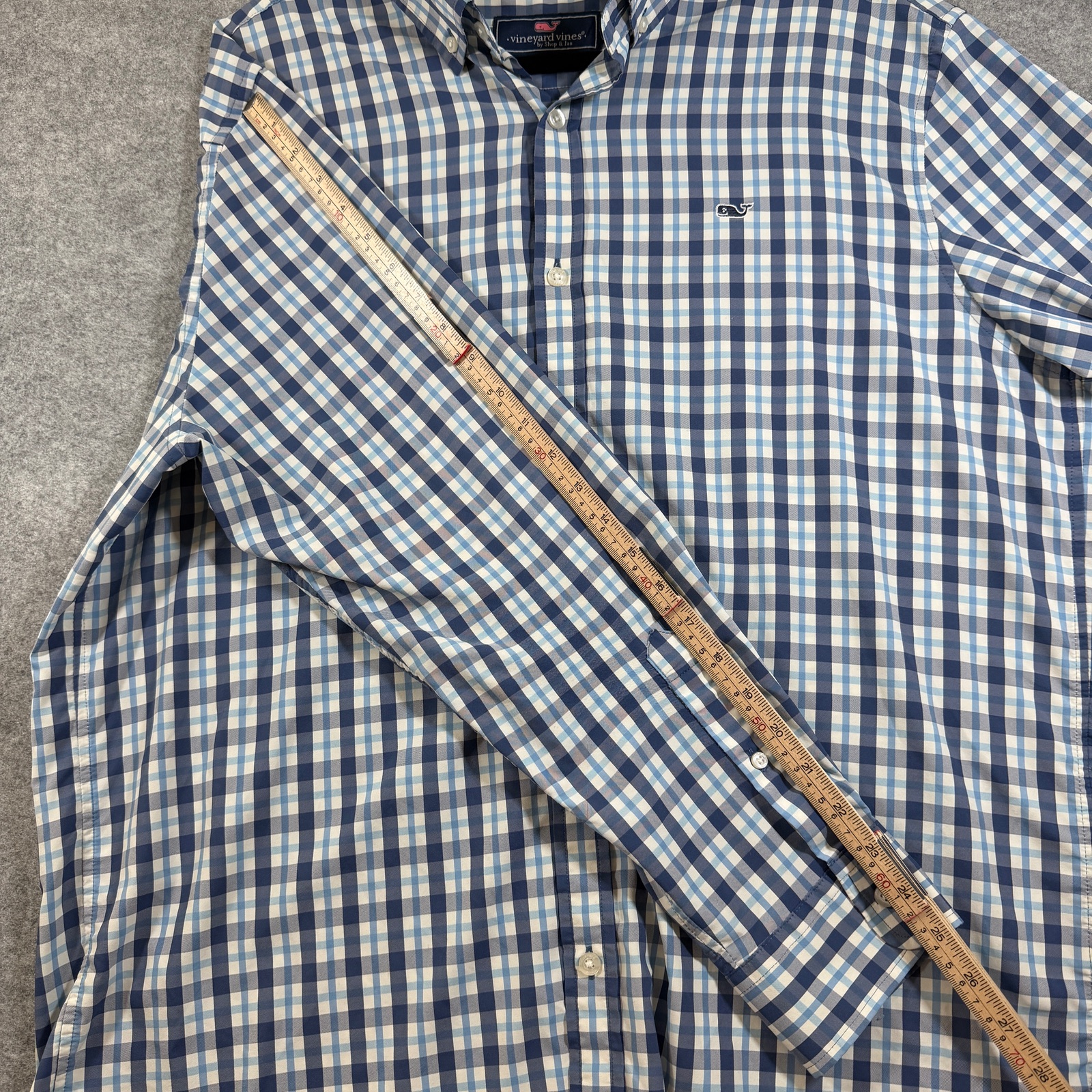 Vineyard Vines Whale Shirt Mens XL Navy Plaid Button Down Preppy Classic Fit thumbnail 8
