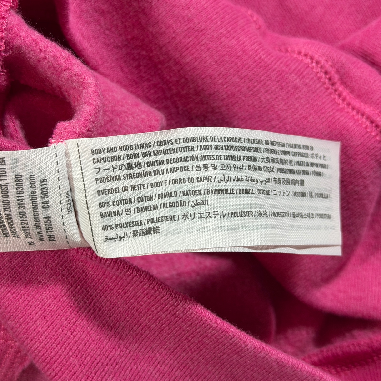 Hollister Hoodie Womens M Pink Embroidered Graphic Fleece Pullover Drawstring thumbnail 8