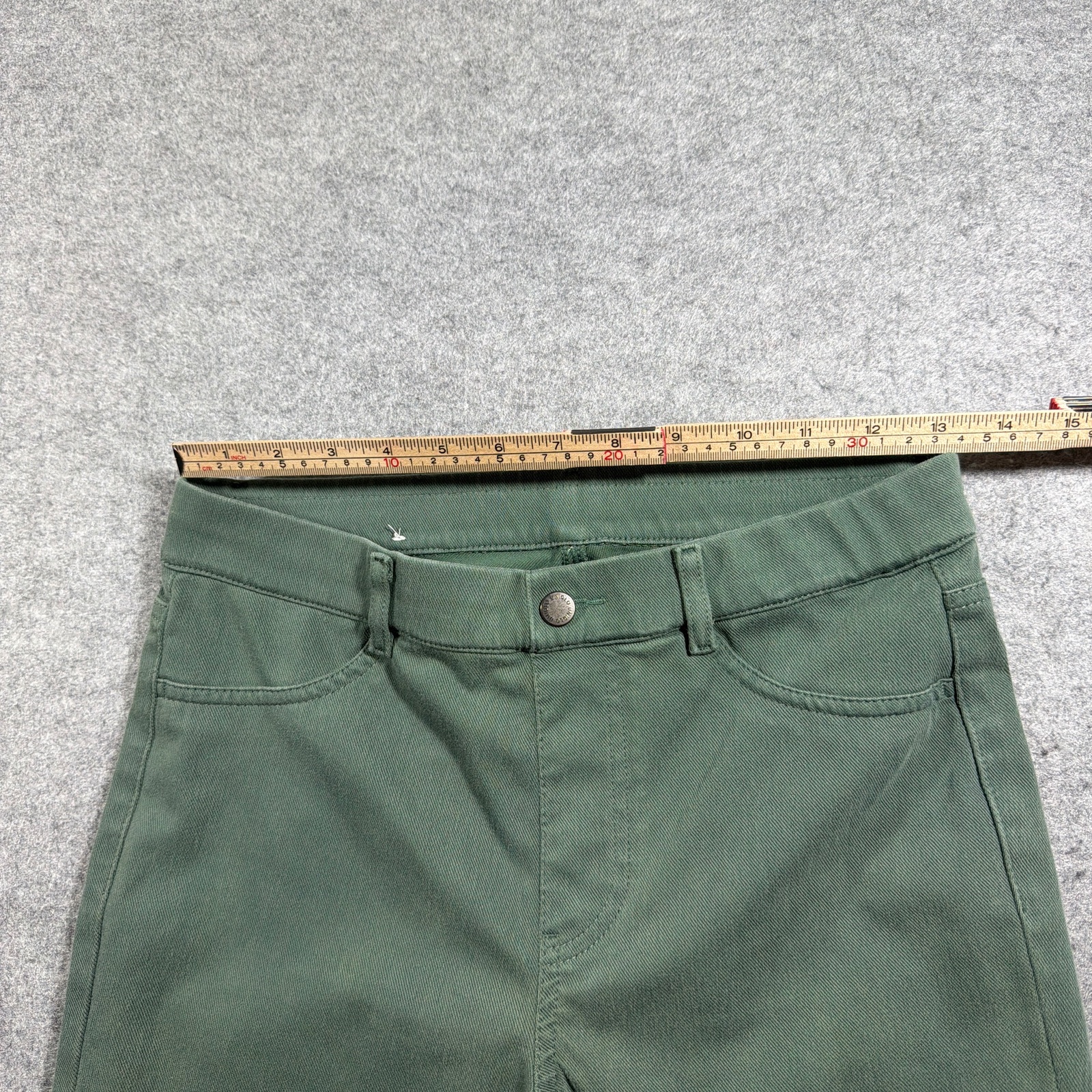 Uniqlo Pants Womens M Olive Green Slim Skinny Stretch Five Pocket Casual thumbnail 6