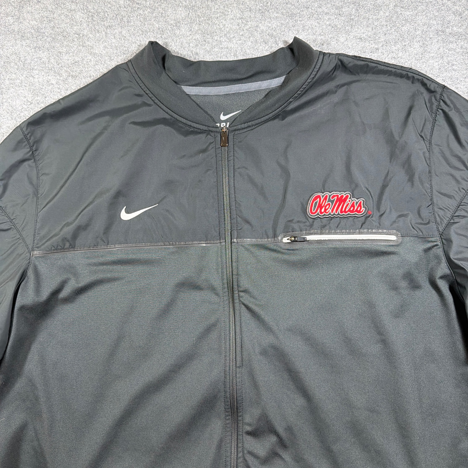 Nike Ole Miss Jacket Mens 3XL Gray Full Zip Dri Fit Windbreaker Team Fan Gear thumbnail 4