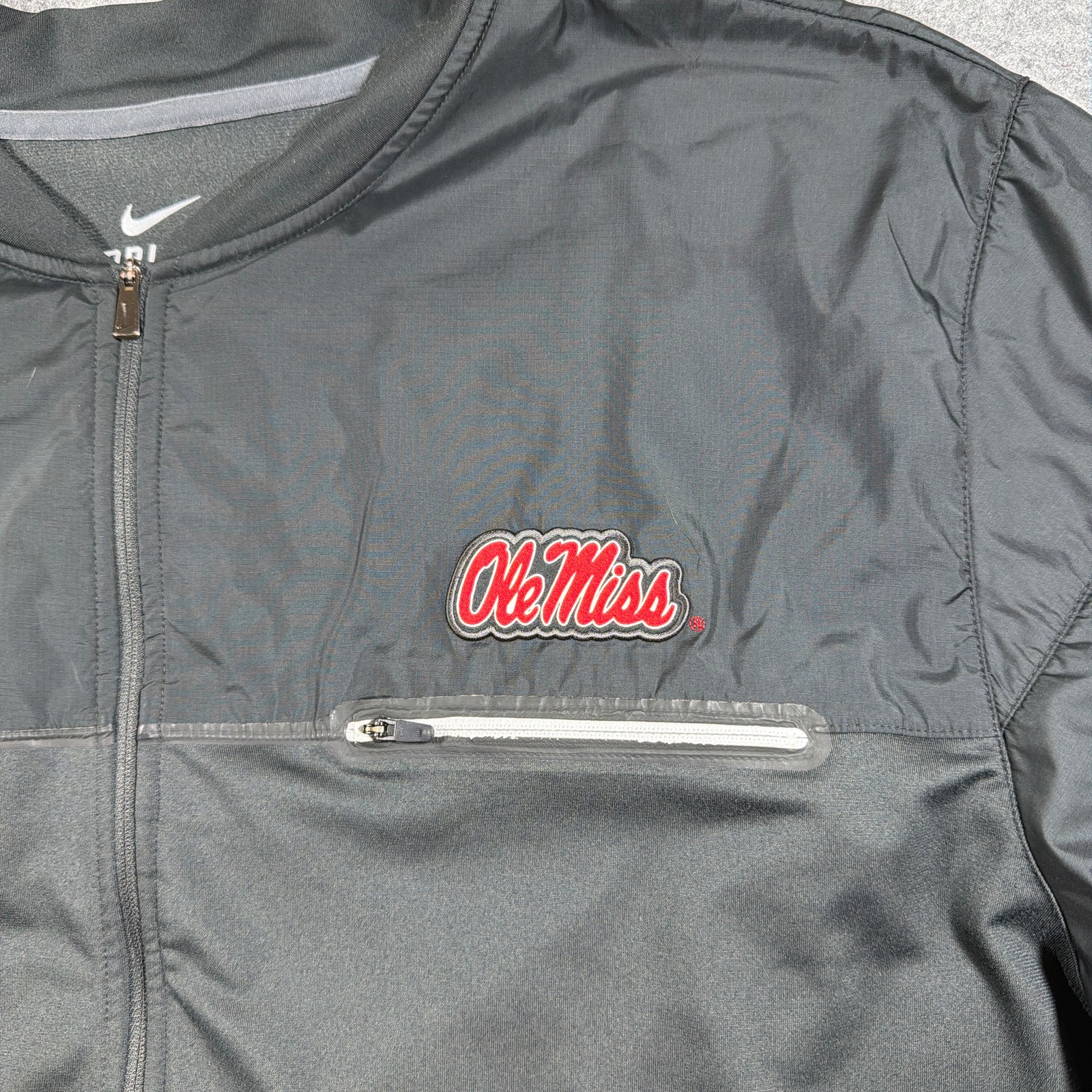 Nike Ole Miss Jacket Mens 3XL Gray Full Zip Dri Fit Windbreaker Team Fan Gear thumbnail 5