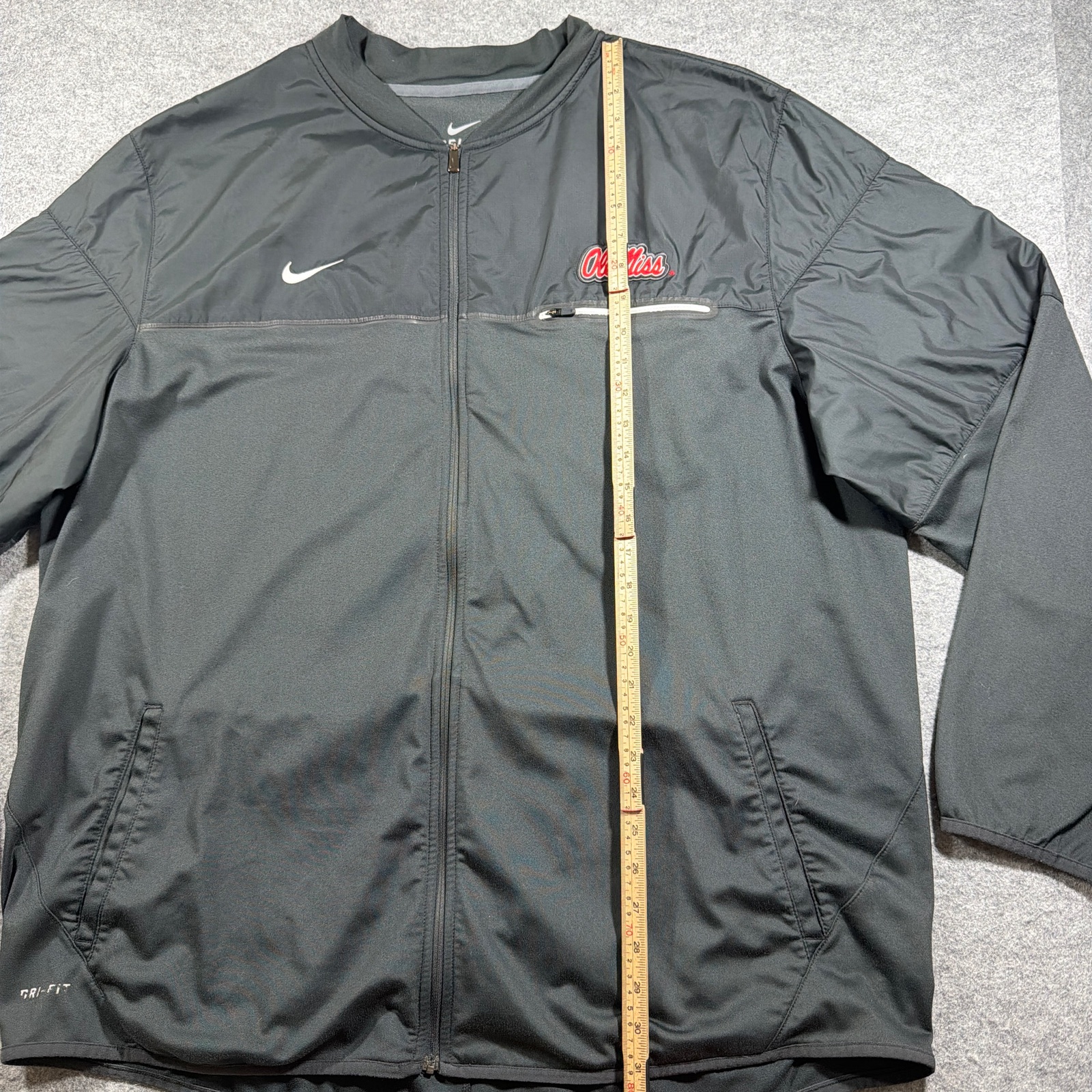 Nike Ole Miss Jacket Mens 3XL Gray Full Zip Dri Fit Windbreaker Team Fan Gear thumbnail 6