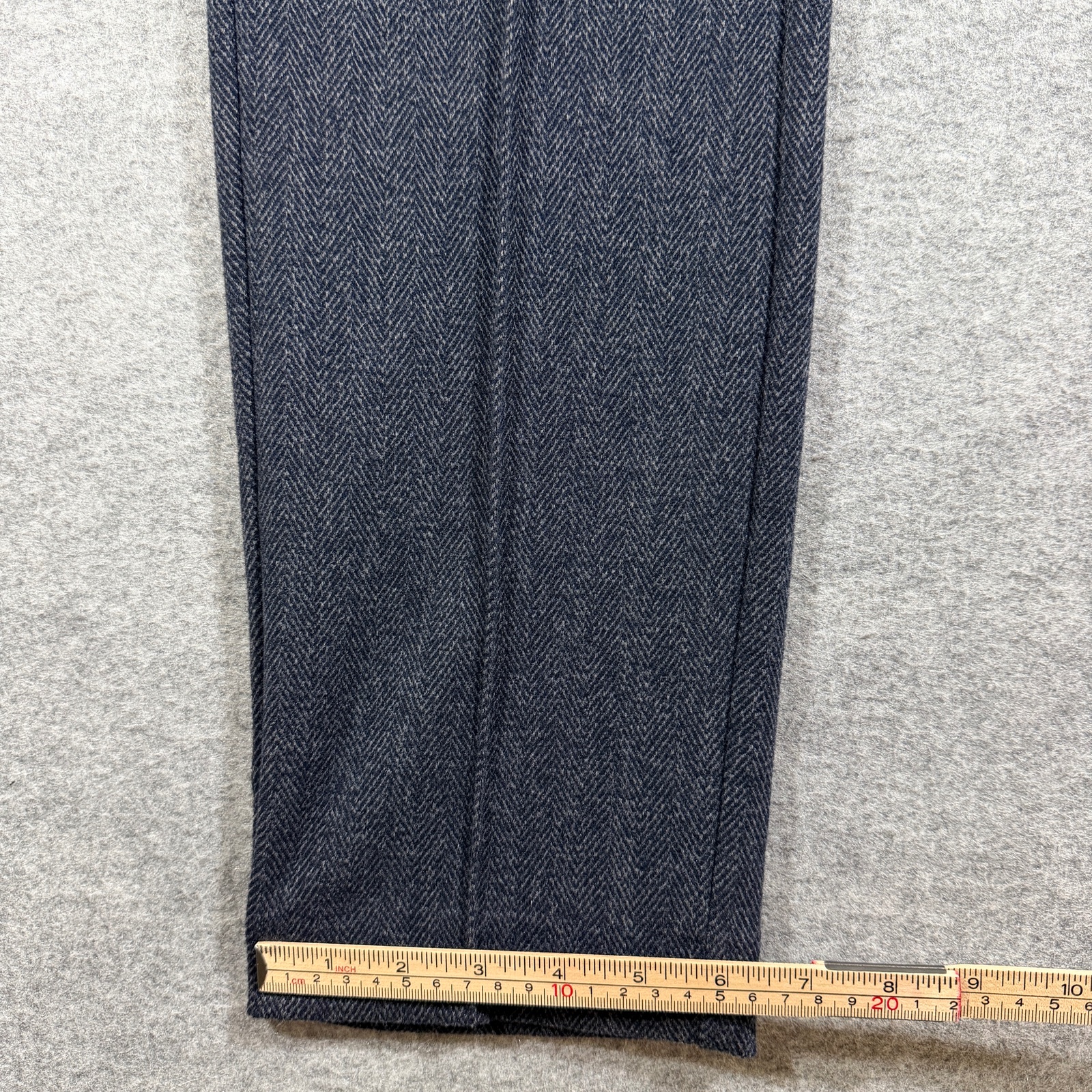 Zara Tweed Pants Womens M Gray Herringbone Slim Fit Trousers Career Preppy thumbnail 9