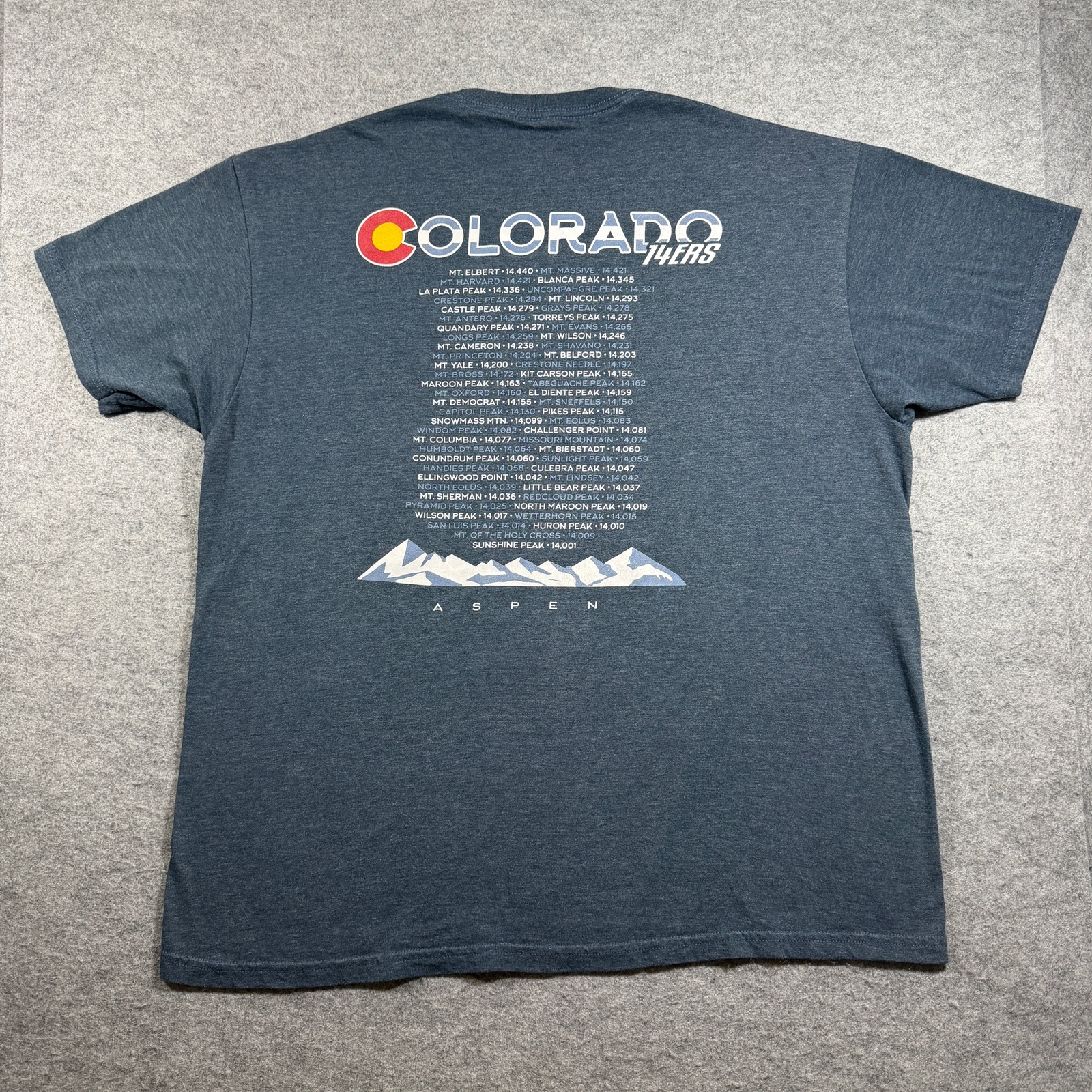 The Duck Company T Shirt Mens XL Charcoal Colorado 14ers Aspen Souvenir Graphic thumbnail 2