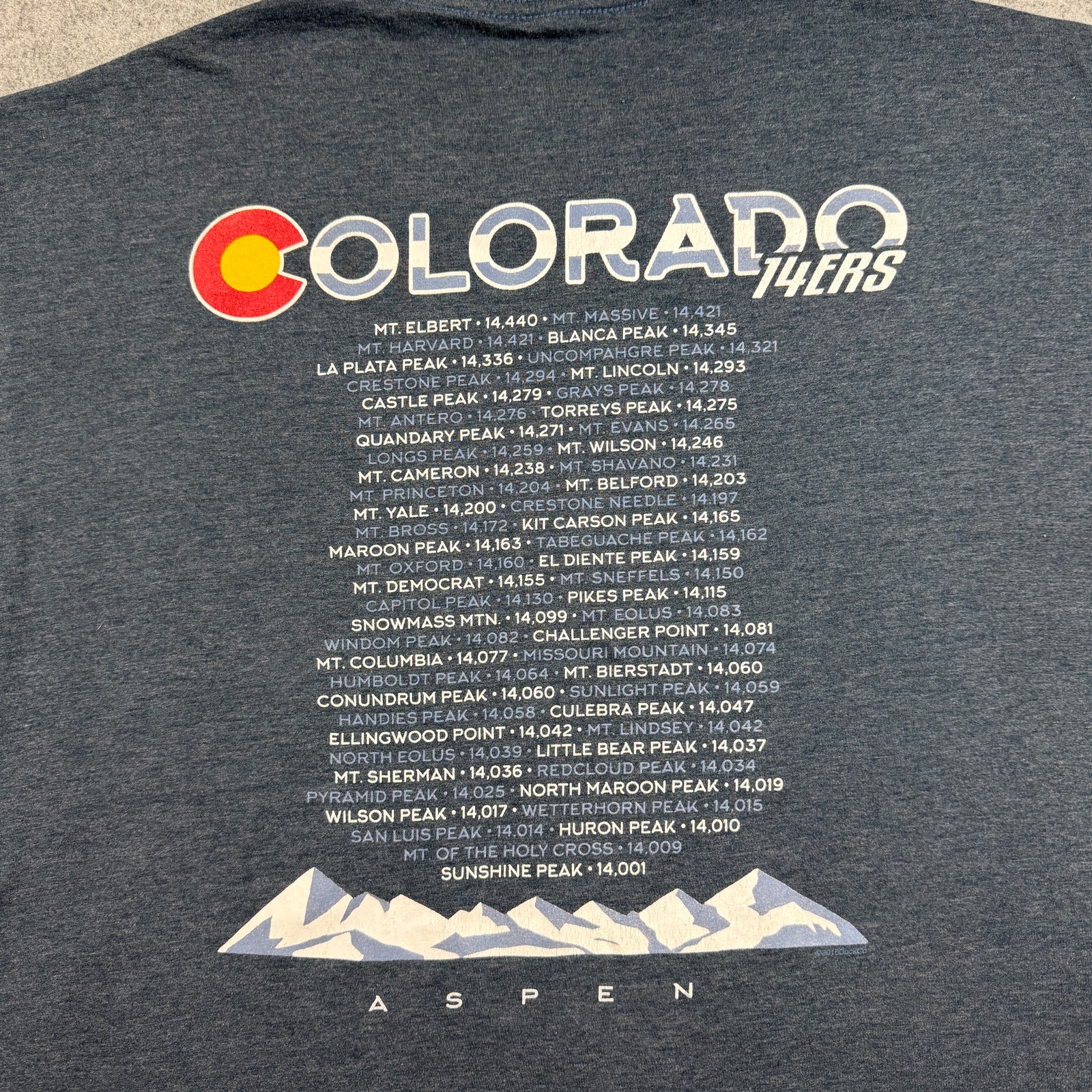 The Duck Company T Shirt Mens XL Charcoal Colorado 14ers Aspen Souvenir Graphic thumbnail 3