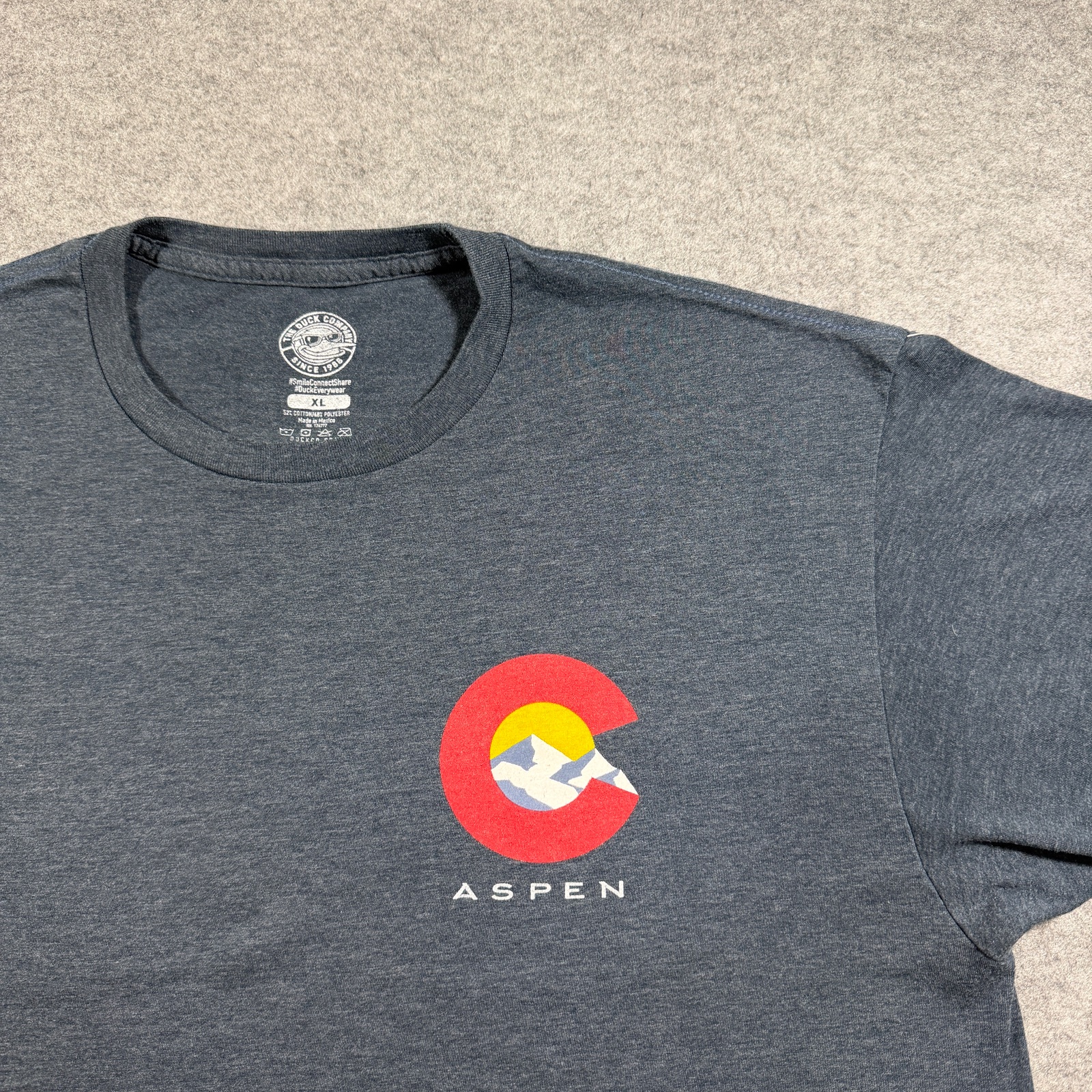 The Duck Company T Shirt Mens XL Charcoal Colorado 14ers Aspen Souvenir Graphic thumbnail 4