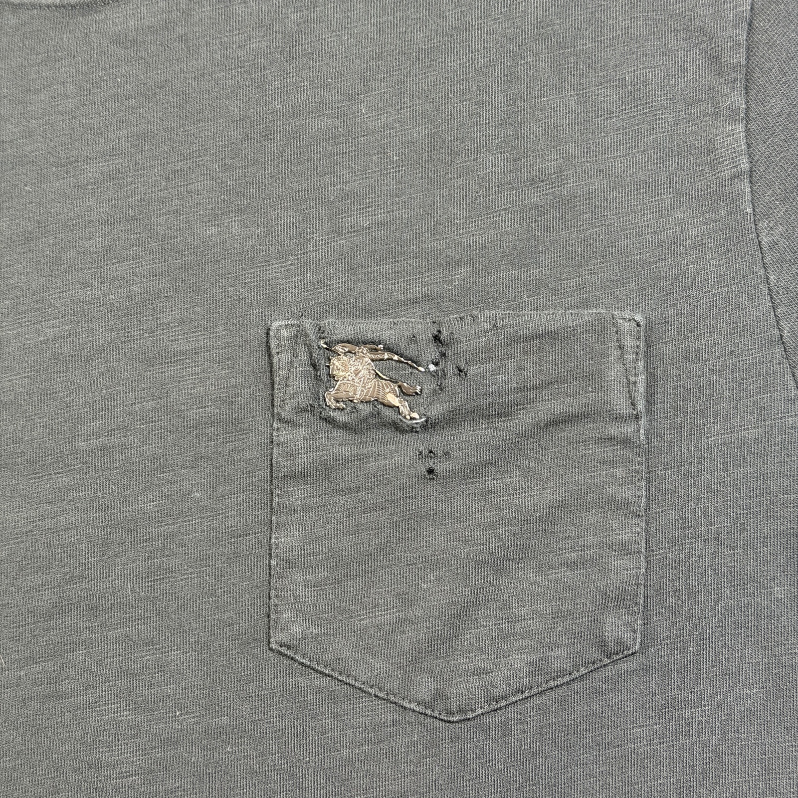 Burberry Brit T Shirt Mens L Black Pocket Knight Logo Crew Neck Cotton thumbnail 4