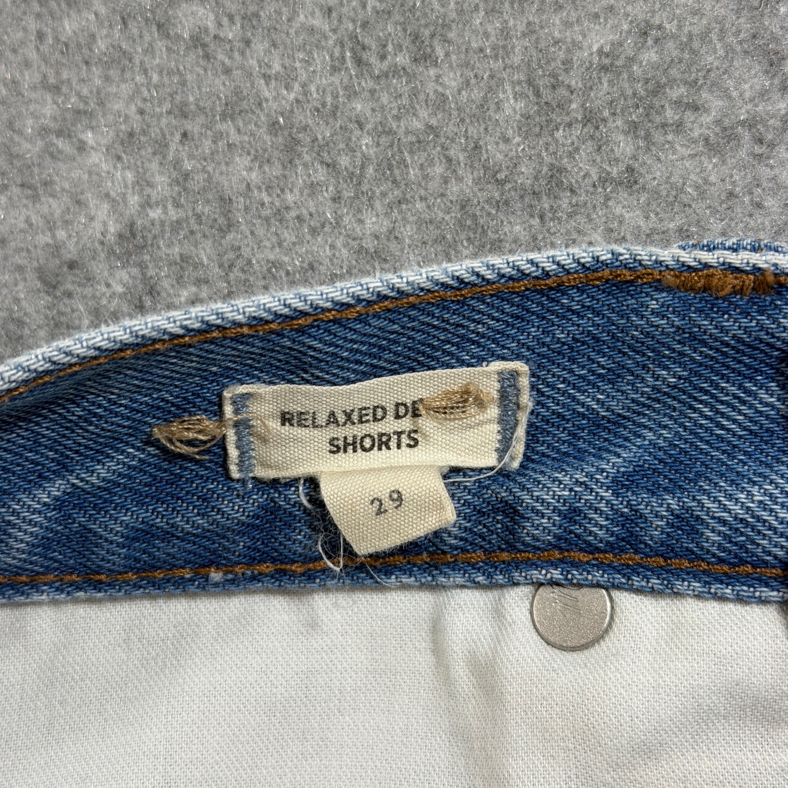 Madewell Denim Shorts Womens 29 Light Blue Cutoff Frayed Hem Button Fly Preppy thumbnail 3