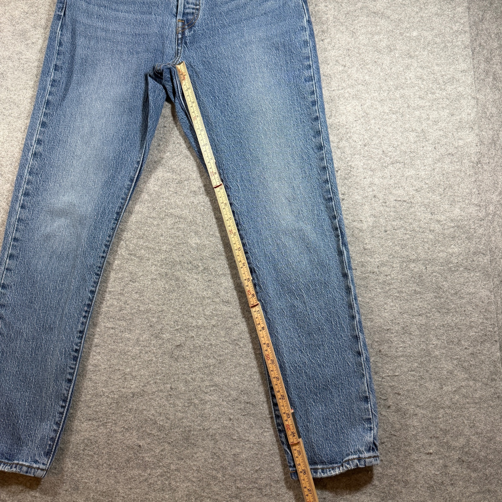 Levi's 501 Skinny Jeans Womens 27x28 Medium Wash Stretch Denim Red Tab thumbnail 7