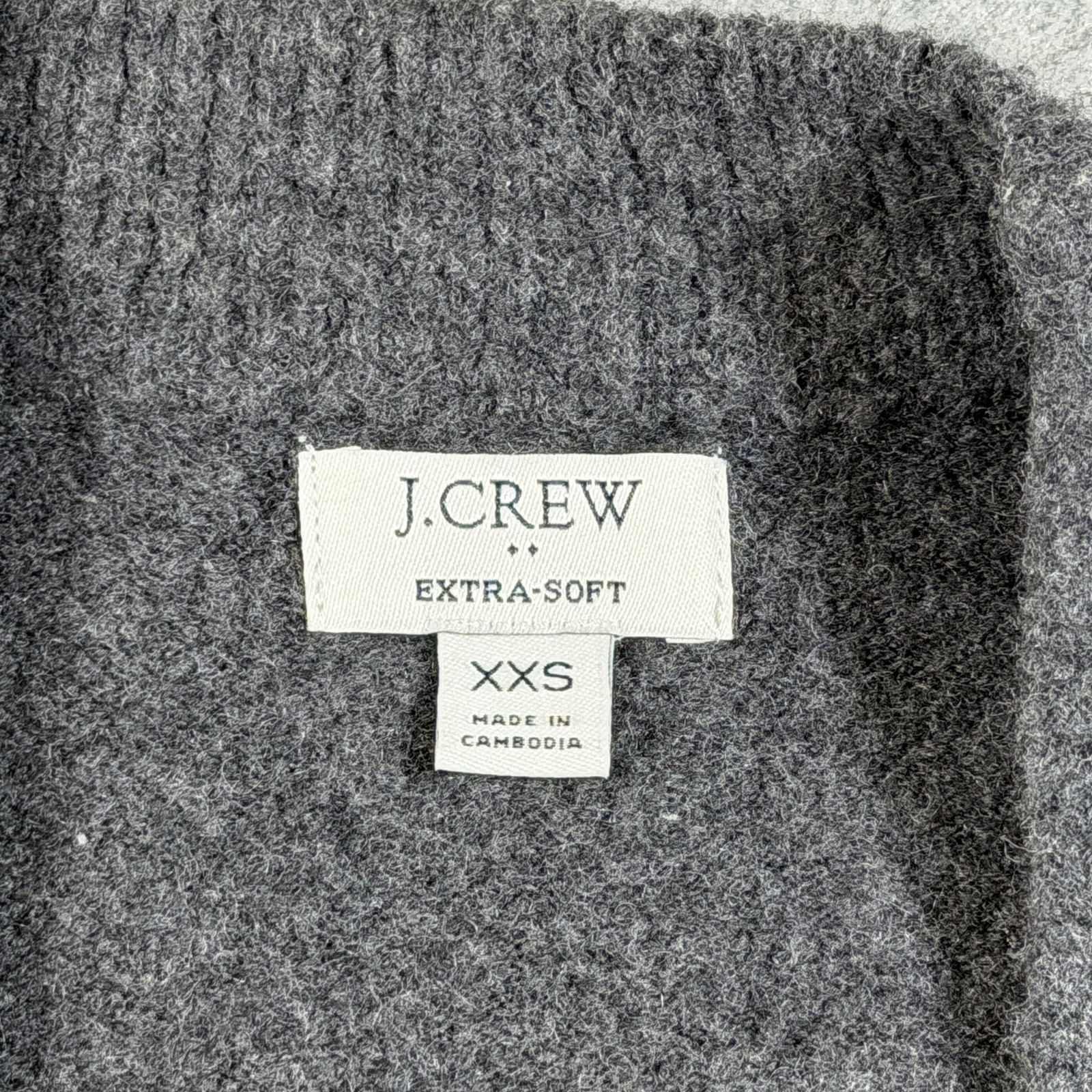 J.Crew Extra Soft Cardigan Womens XXS Gray Open Front Relaxed Fit Pockets Lounge thumbnail 3