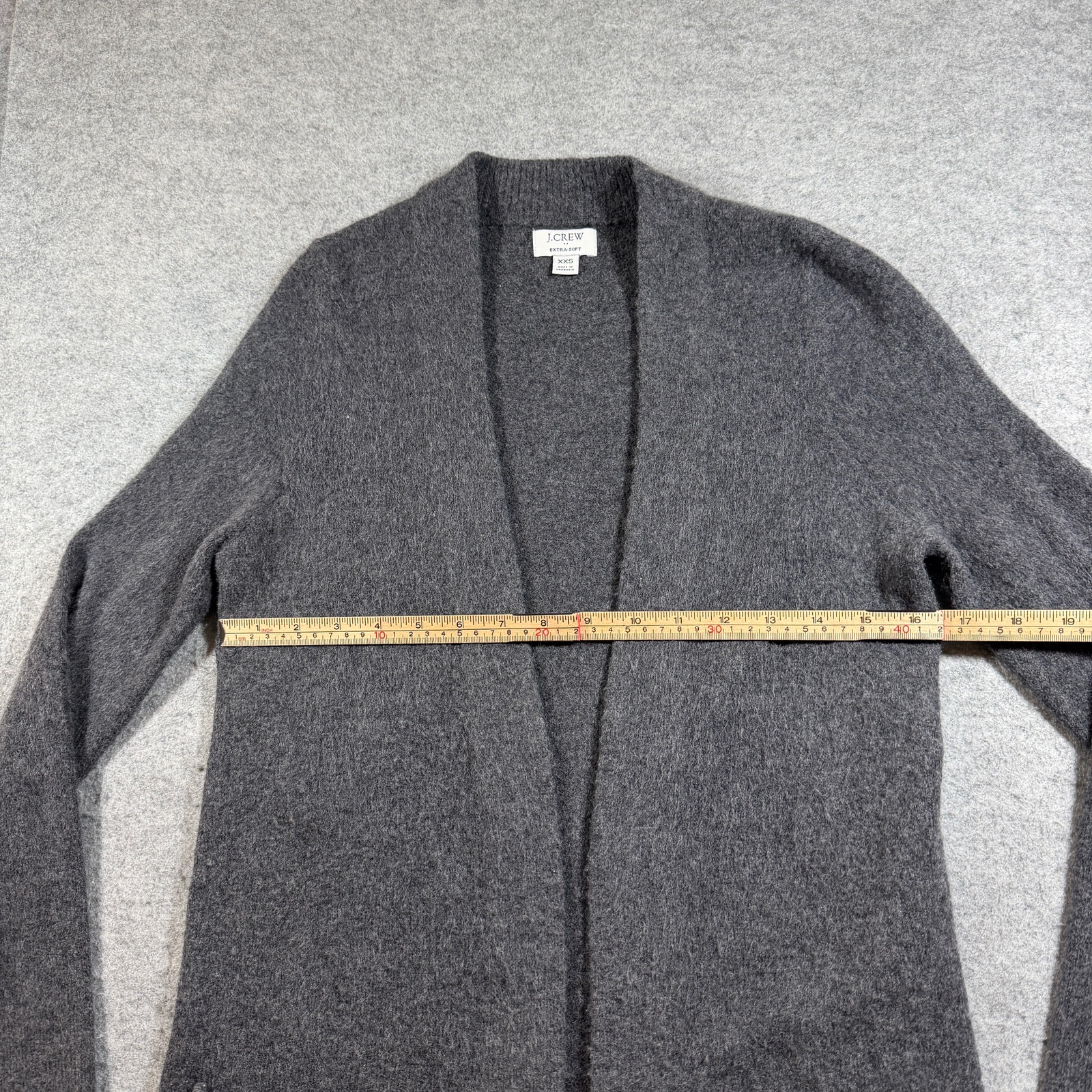 J.Crew Extra Soft Cardigan Womens XXS Gray Open Front Relaxed Fit Pockets Lounge thumbnail 5