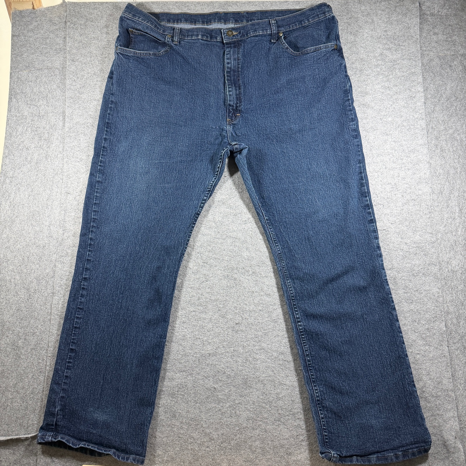 Dickies Jeans Mens 44x32 Dark Blue Denim Straight Leg Workwear Five Pocket