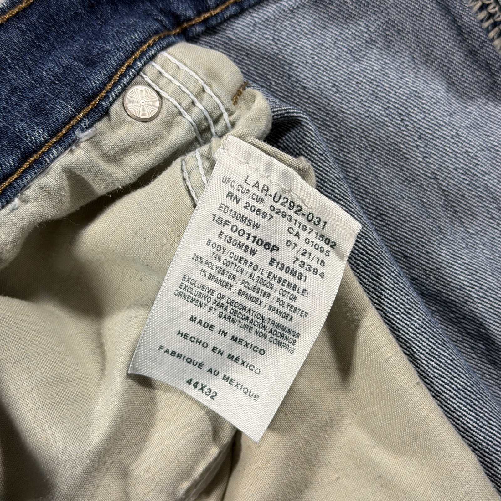 Dickies Jeans Mens 44x32 Dark Blue Denim Straight Leg Workwear Five Pocket thumbnail 3
