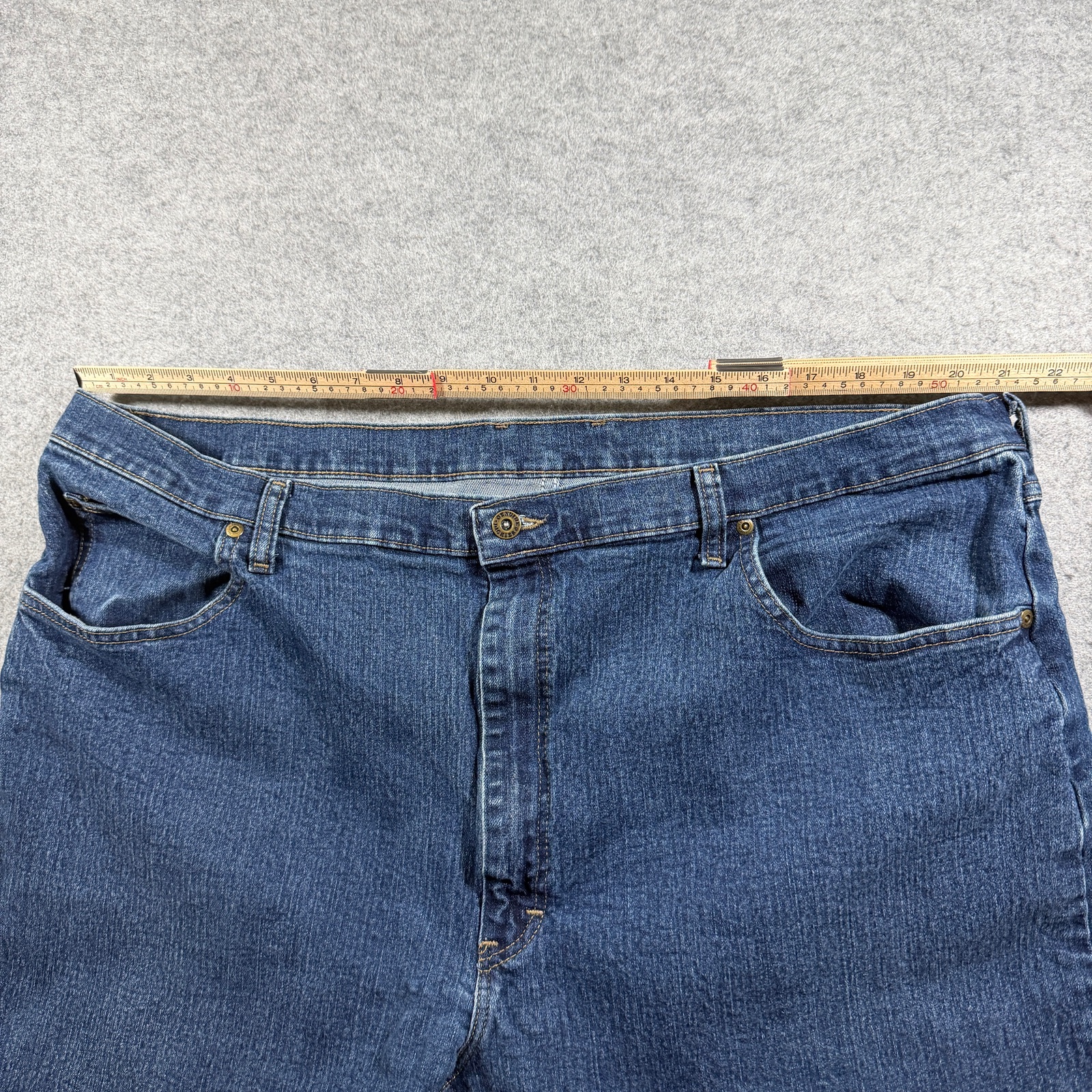 Dickies Jeans Mens 44x32 Dark Blue Denim Straight Leg Workwear Five Pocket thumbnail 6