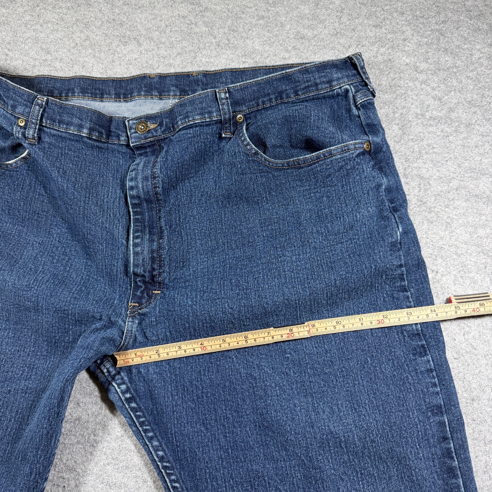 Dickies Jeans Mens 44x32 Dark Blue Denim Straight Leg Workwear Five Pocket thumbnail 8