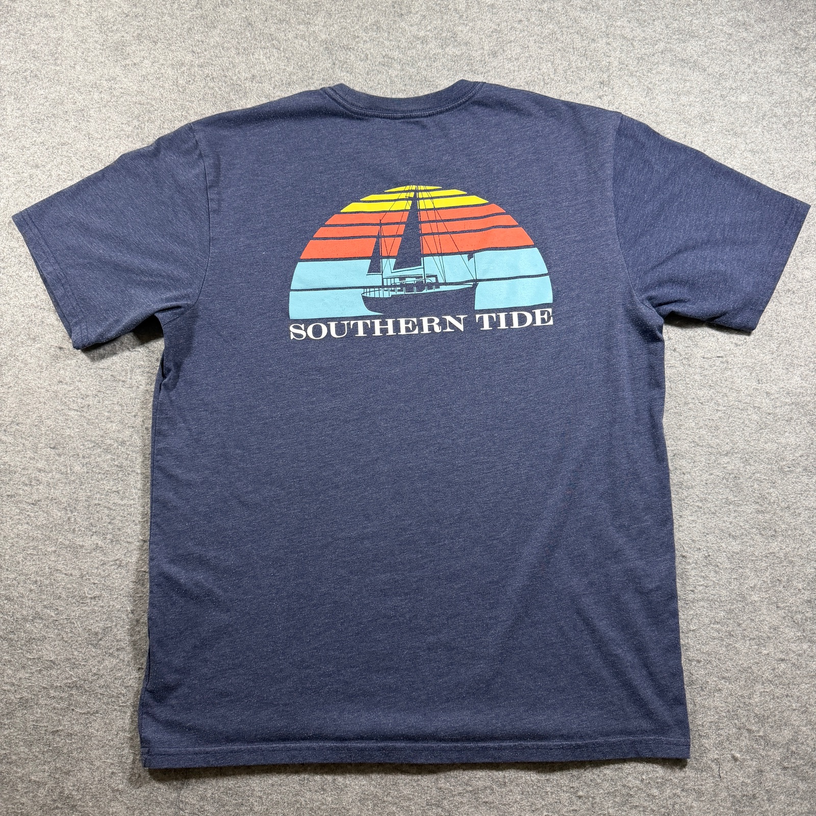Southern Tide T Shirt Mens M Navy Sailboat Sunset Graphic Coastal Preppy thumbnail 2