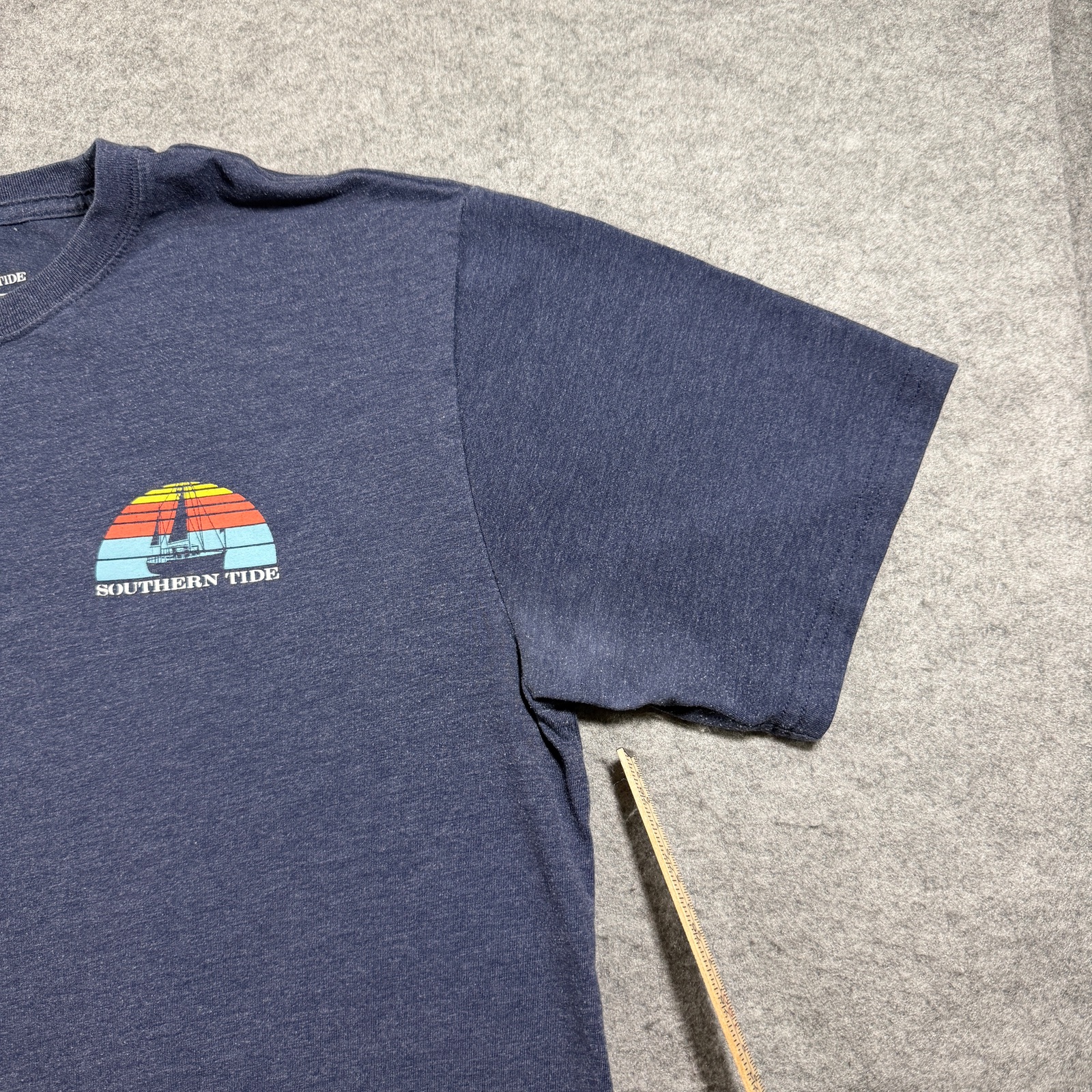 Southern Tide T Shirt Mens M Navy Sailboat Sunset Graphic Coastal Preppy thumbnail 4