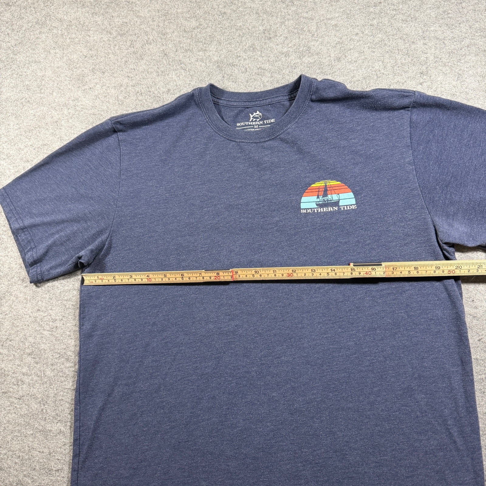 Southern Tide T Shirt Mens M Navy Sailboat Sunset Graphic Coastal Preppy thumbnail 6