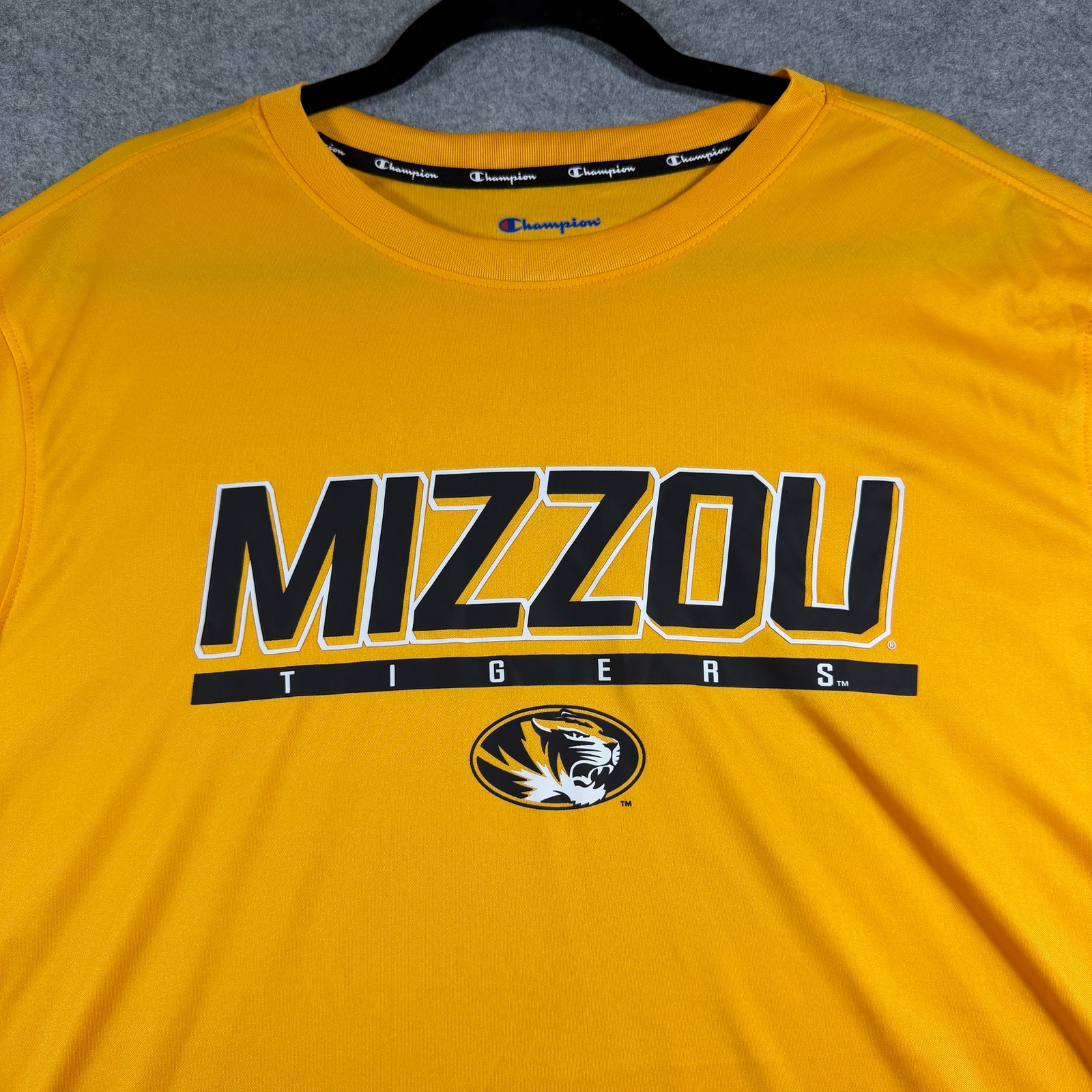 Champion Mizzou Tigers Graphic Tee Mens XL Gold Moisture Wicking NCAA Breathable thumbnail 3
