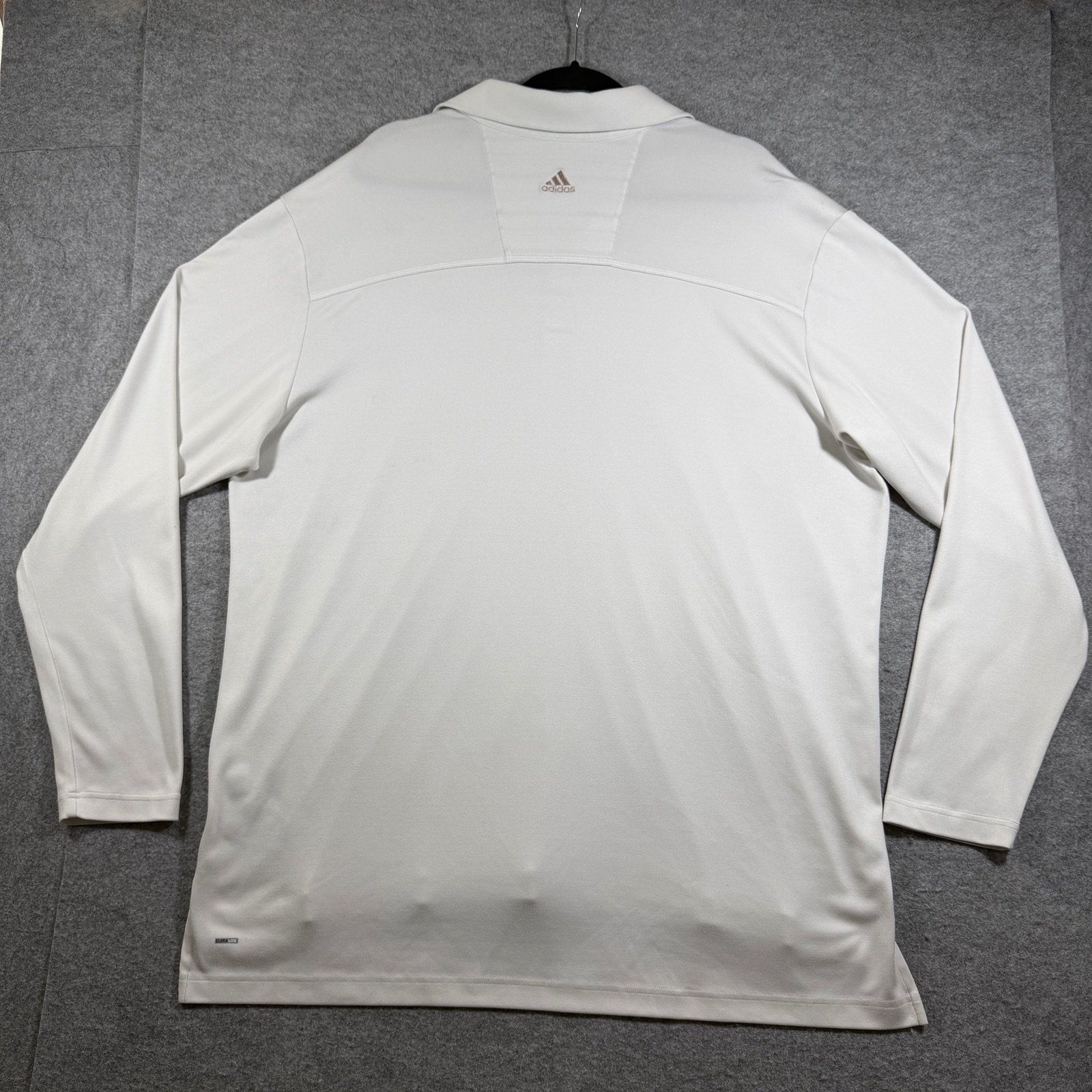 Adidas Golf Polo Mens XL White Long Sleeve Climalite Moisture Wicking Stretch thumbnail 2