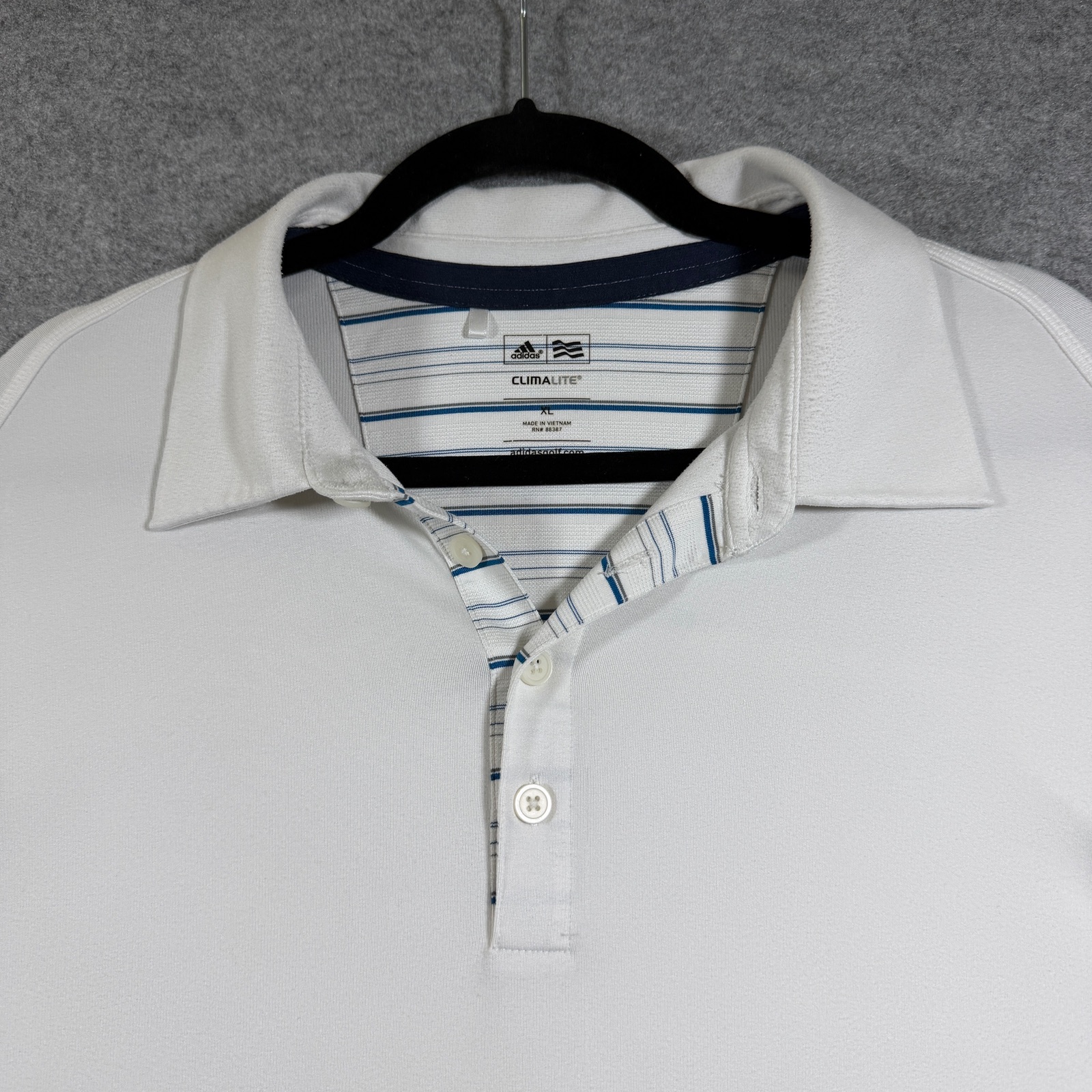 Adidas Golf Polo Mens XL White Long Sleeve Climalite Moisture Wicking Stretch thumbnail 4