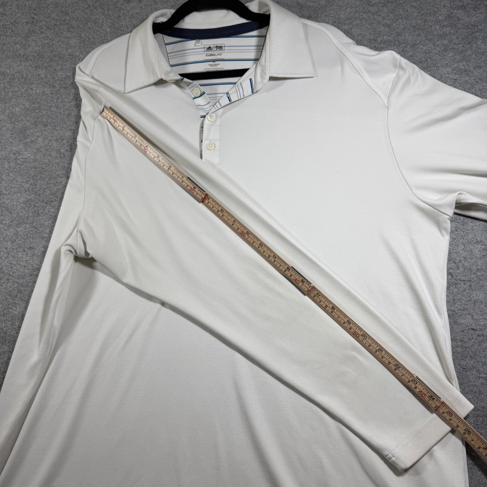 Adidas Golf Polo Mens XL White Long Sleeve Climalite Moisture Wicking Stretch thumbnail 8