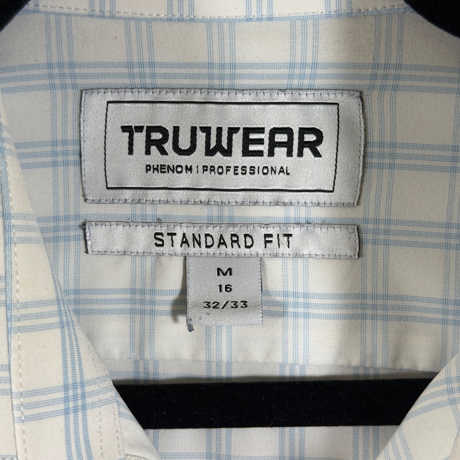Truwear Phenom Professional Dress Shirt Mens M White Plaid Breathable Stretch thumbnail 3