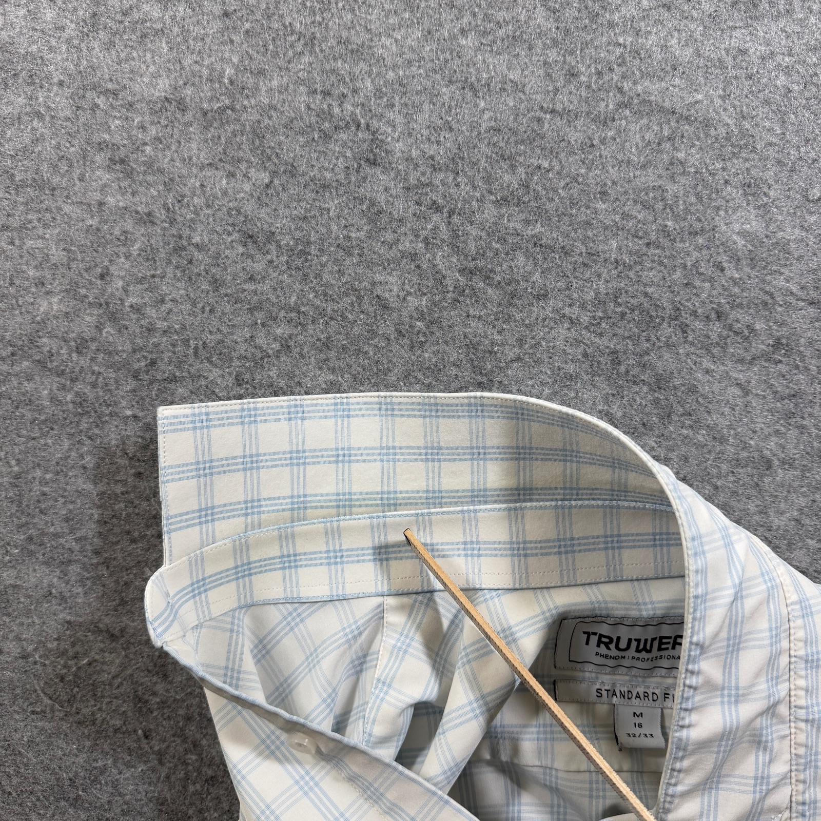 Truwear Phenom Professional Dress Shirt Mens M White Plaid Breathable Stretch thumbnail 4