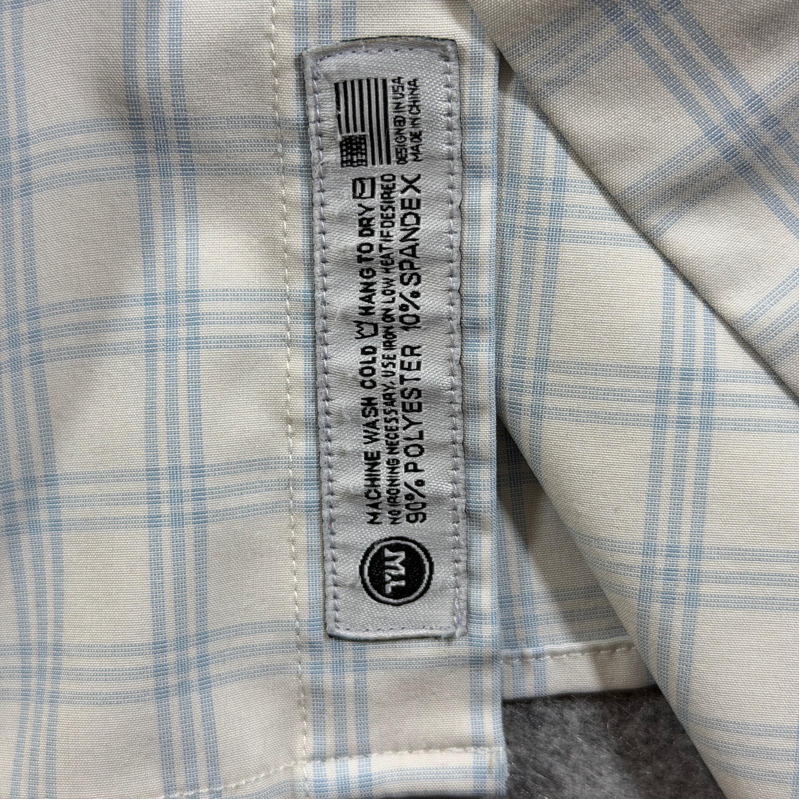 Truwear Phenom Professional Dress Shirt Mens M White Plaid Breathable Stretch thumbnail 6