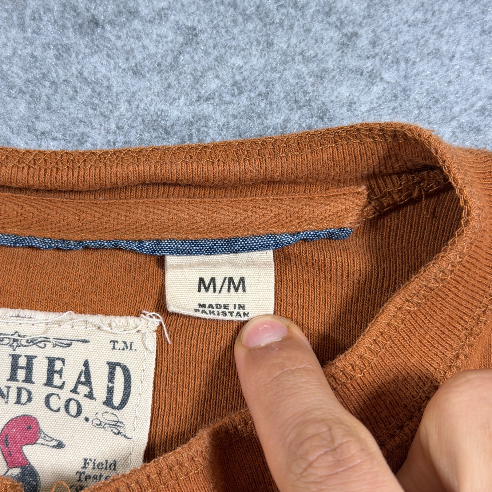Red Head Brand Co Knit Henley Shirt Mens M Rust Orange Button Front Long Sleeve thumbnail 3