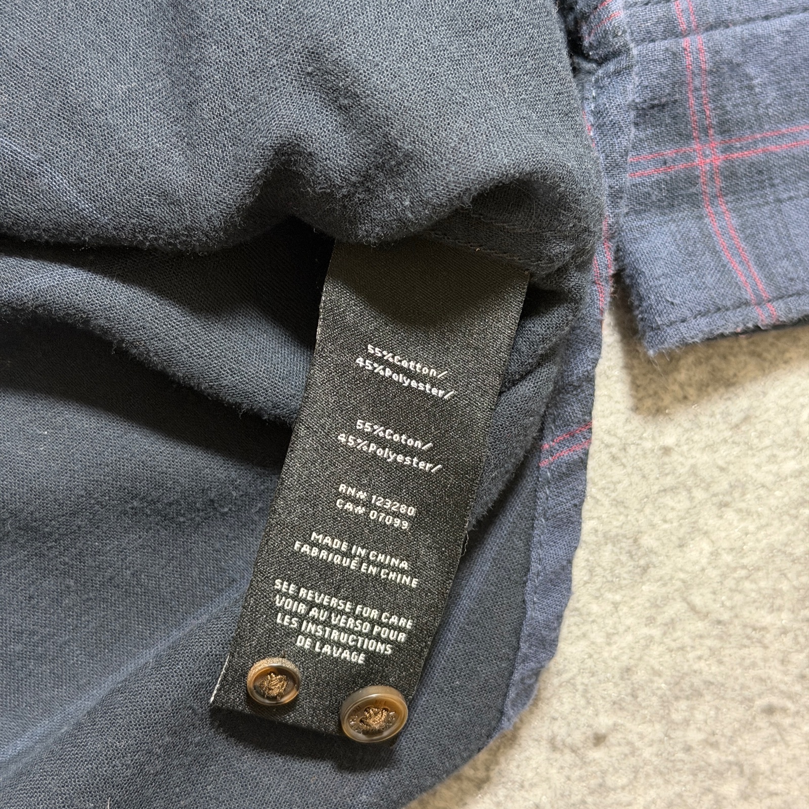 Travis Mathew Button Down Shirt Mens XL Navy Plaid Golf Classic Fit Cotton thumbnail 9