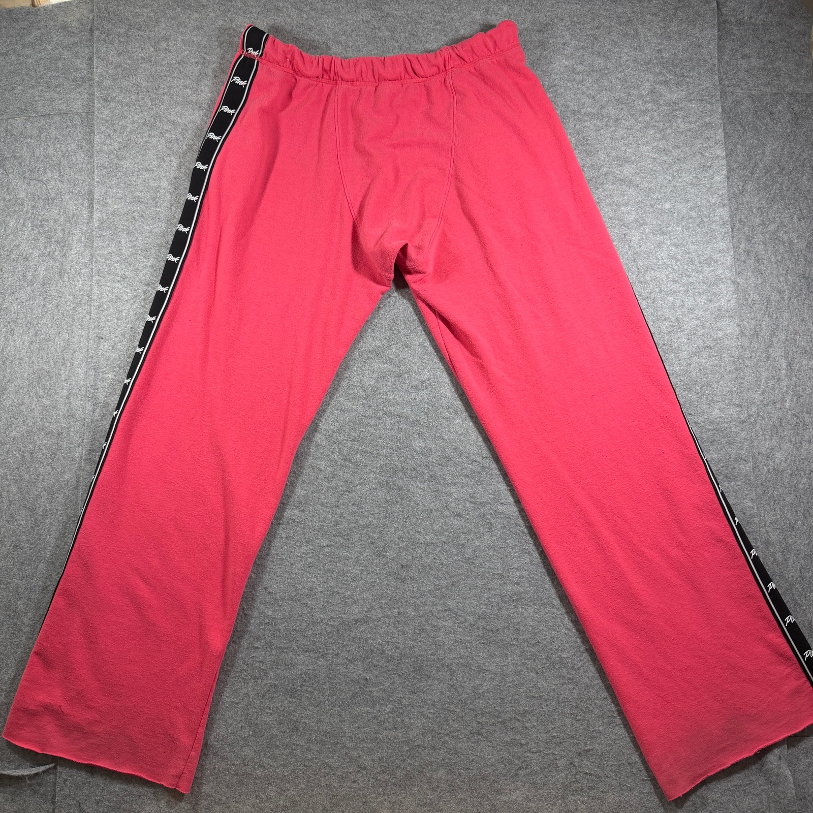 PINK Victoria's Secret Wide Leg Sweatpants Womens M Pink Logo Taping Lounge thumbnail 2