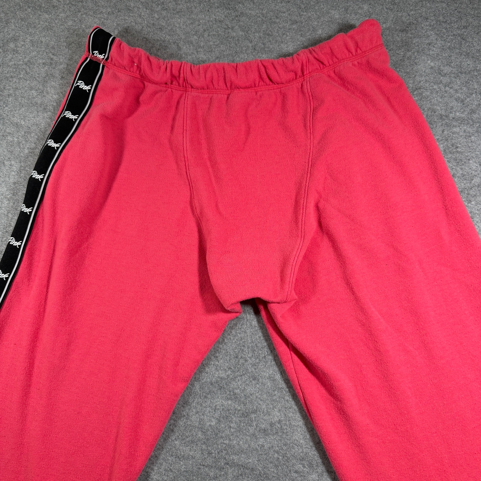 PINK Victoria's Secret Wide Leg Sweatpants Womens M Pink Logo Taping Lounge thumbnail 3