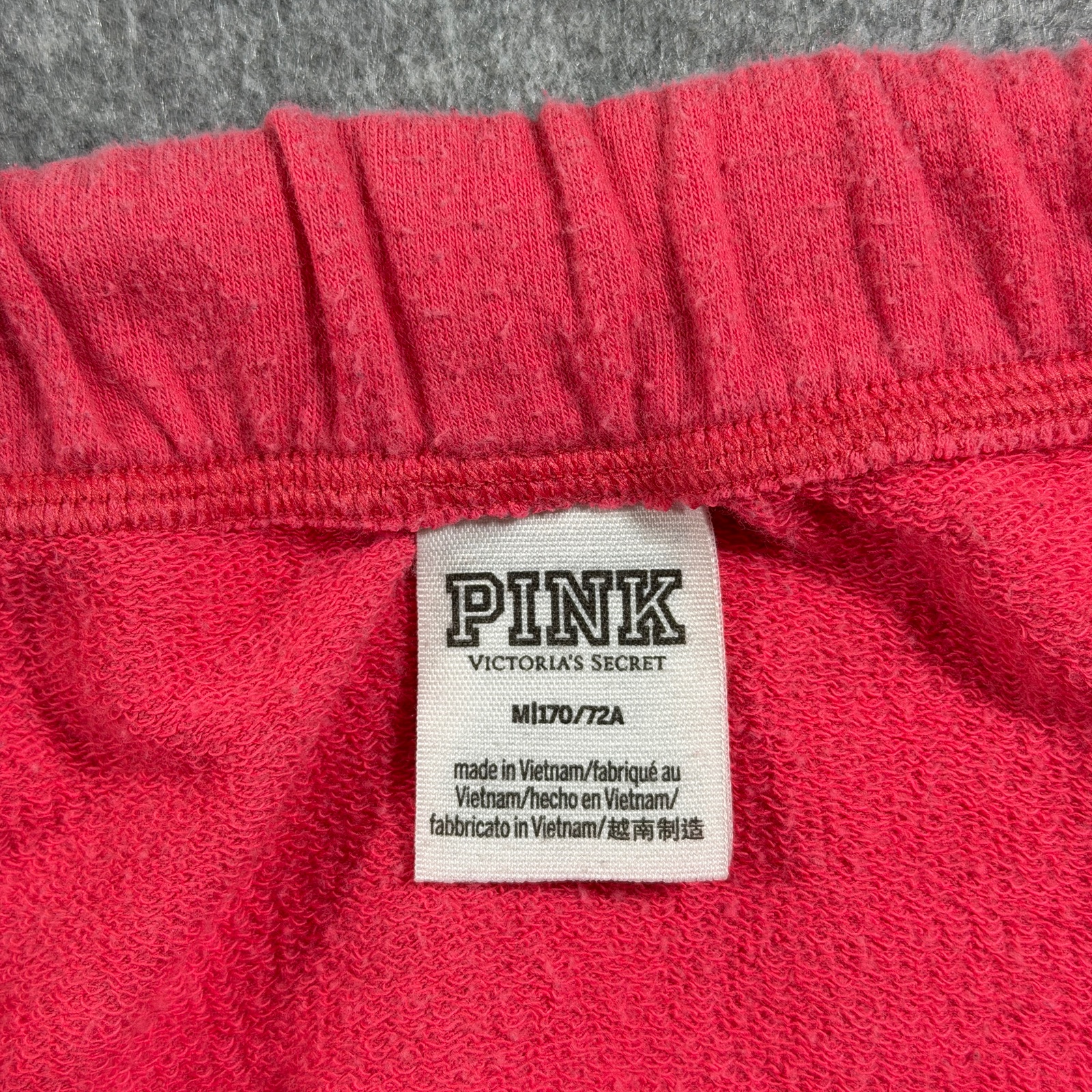 PINK Victoria's Secret Wide Leg Sweatpants Womens M Pink Logo Taping Lounge thumbnail 4