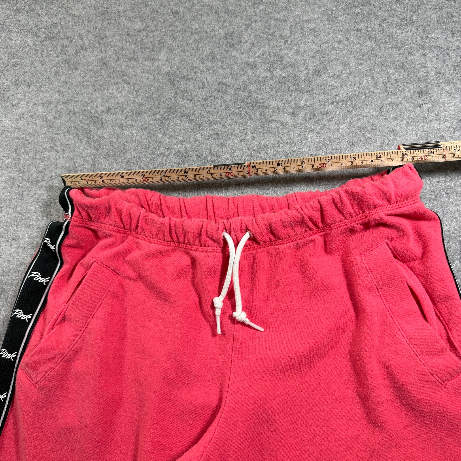 PINK Victoria's Secret Wide Leg Sweatpants Womens M Pink Logo Taping Lounge thumbnail 5