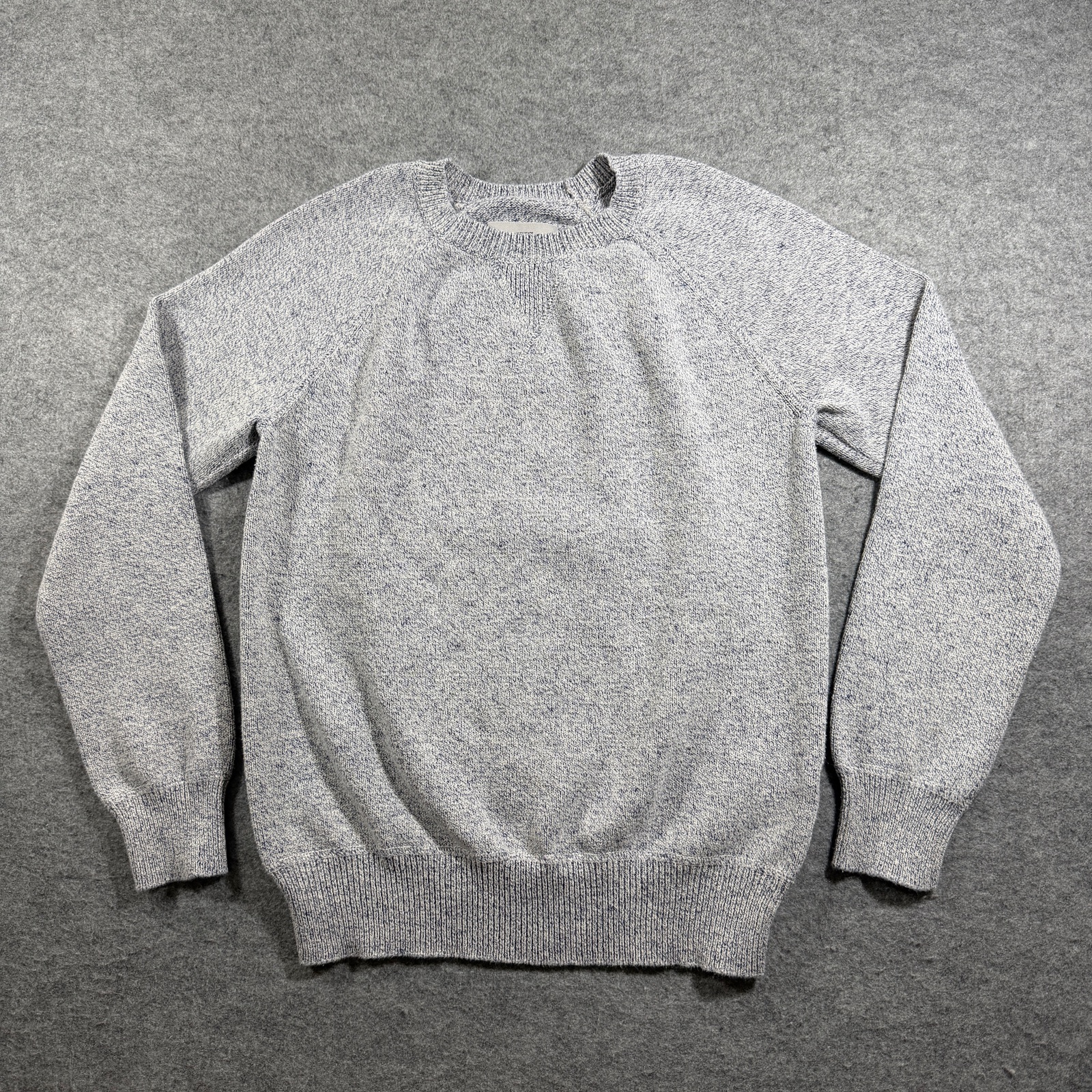 Jack Spade Sweater Mens S Heather Blue White Cotton Linen Blend Raglan Preppy